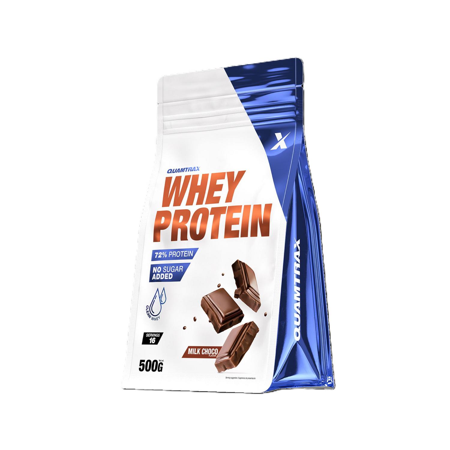 Whey Protein sabor chocolate Quamtrax 500 g.