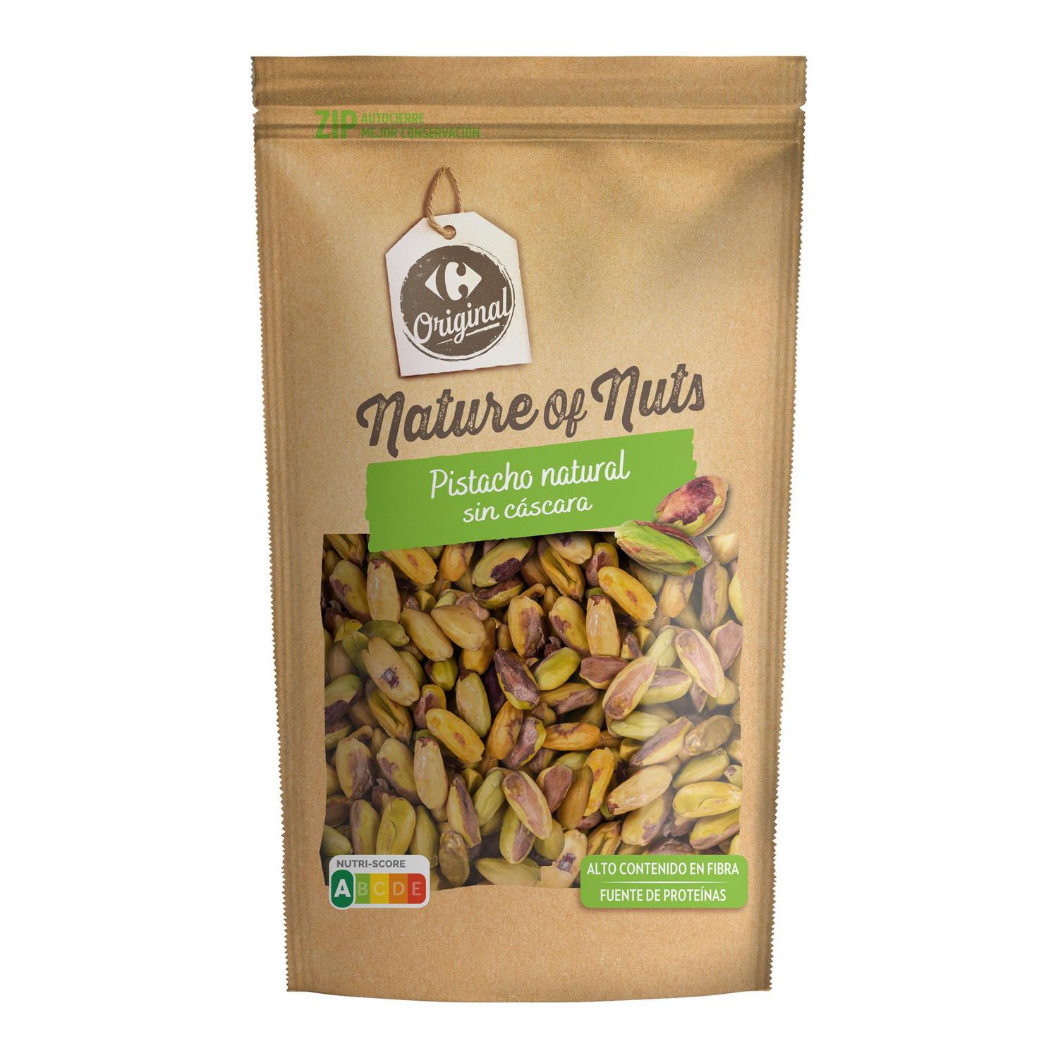 Pistacho natural sin cáscara Originial Carrefour doy pack 100 g.