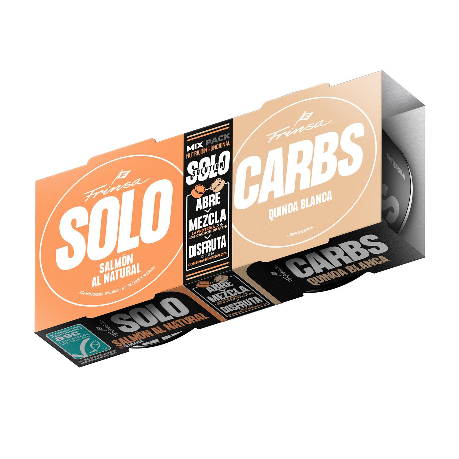 Salmón al natural con quiona blanca Solo Solution 220 g.