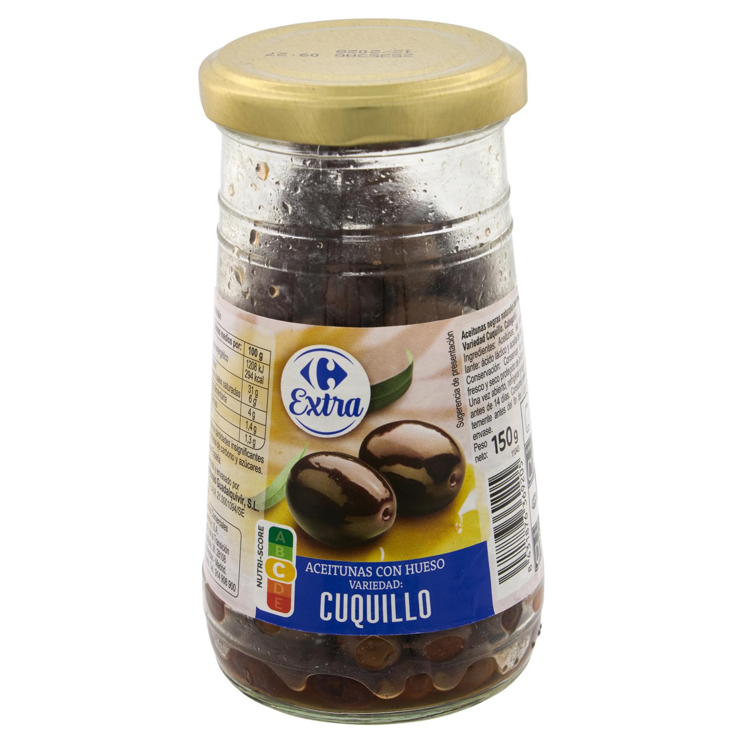 Aceitunas negras cuquillo Extra Carrefour 170 g.