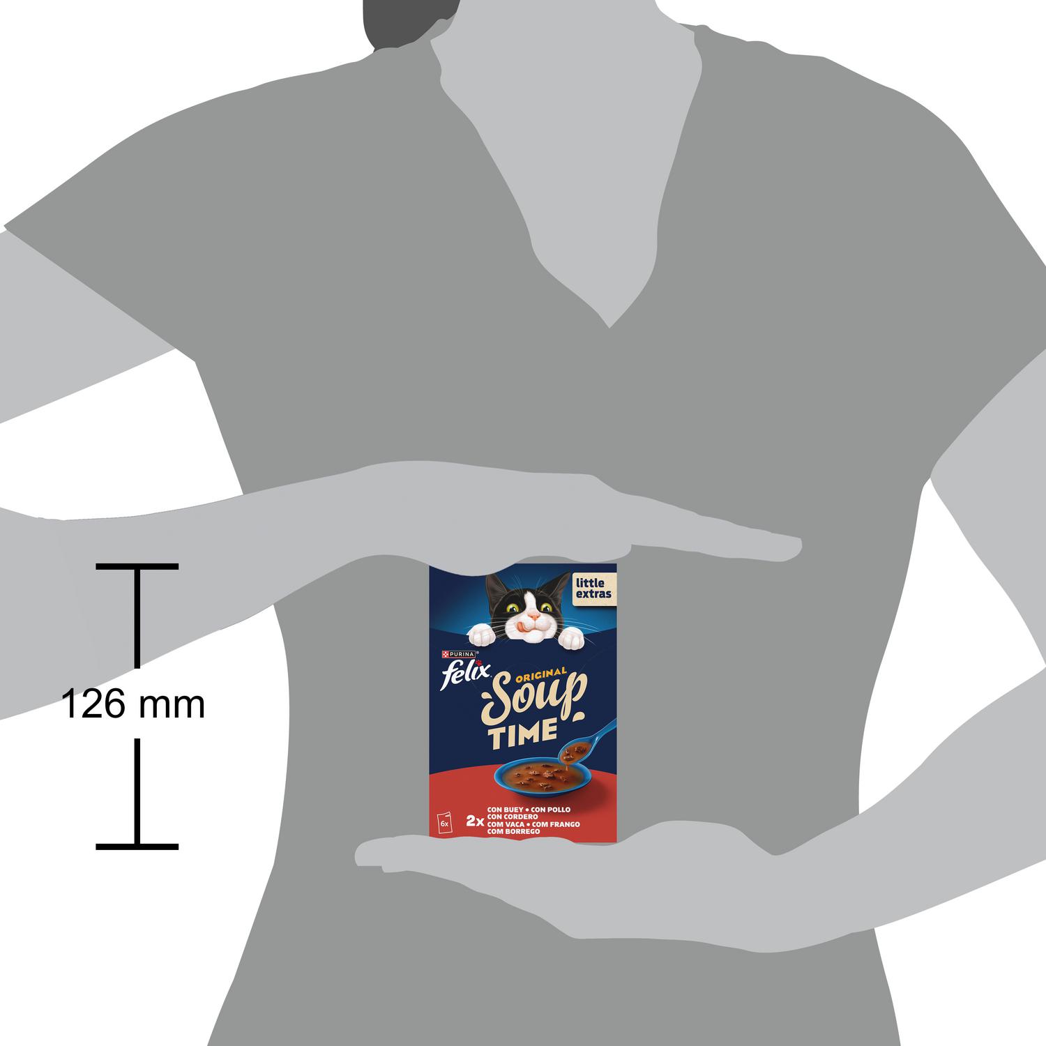 Sopa líquida selección carnes para gato Soup Time Purina Felix 6x48 g