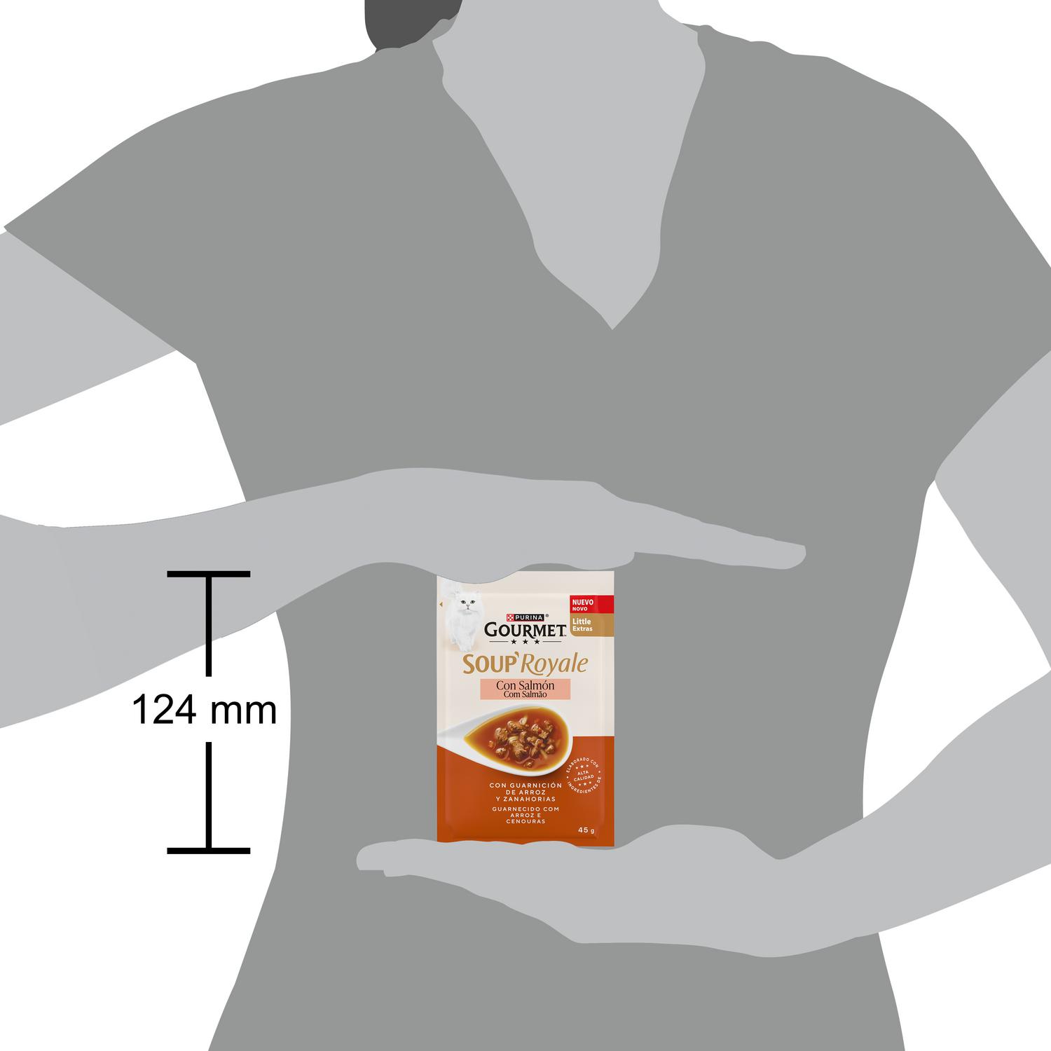 Sopa líquida con salmón para gato Soup Royale Purina Gourmet 45 g