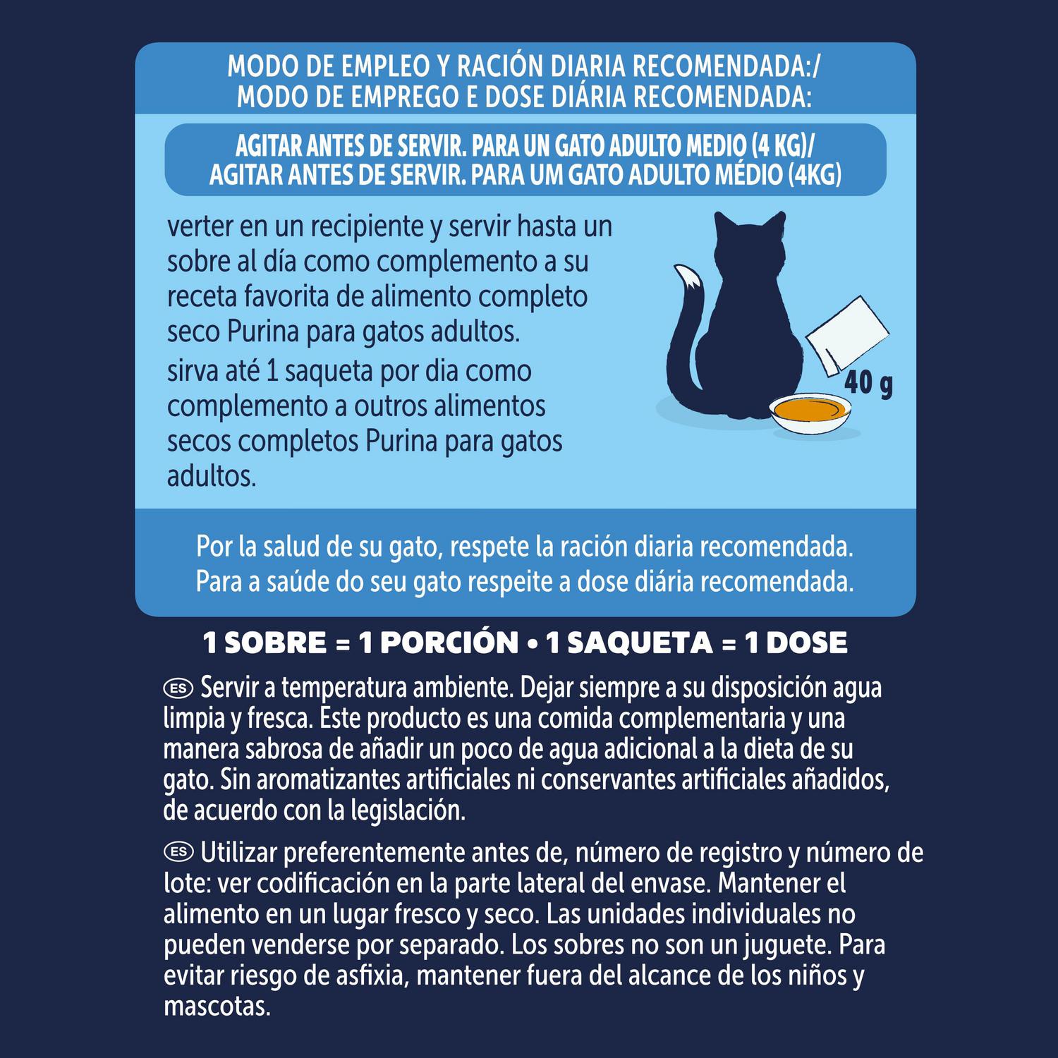 Sopa líquida sabor pollo y salmón para gato Soup Time Purina Felix 6x40 g