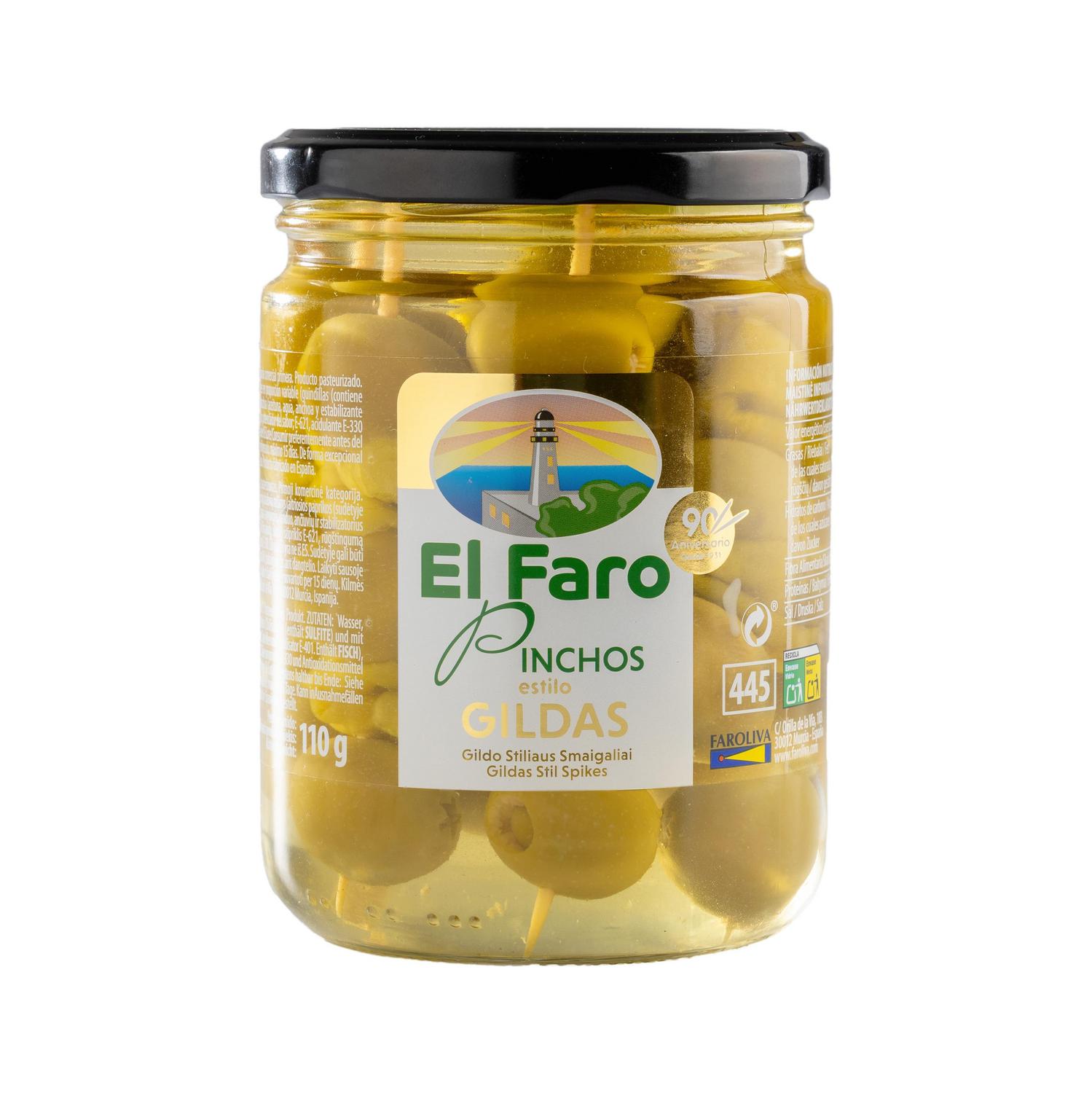 Pinchos estilo gildas El Faro 110 g.