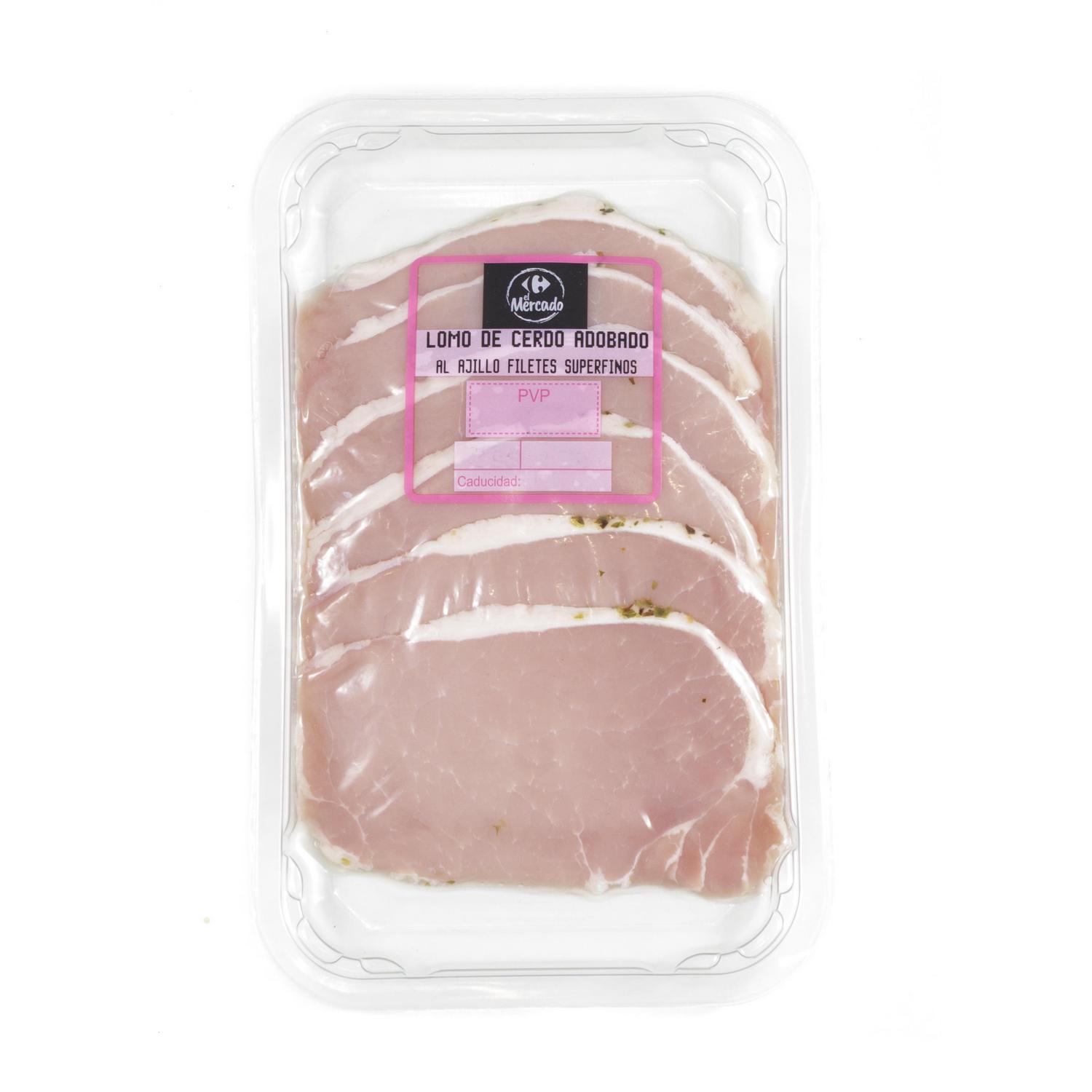 Filetes superfinos de lomo de cerdo adobado al ajillo El Mercado 250 g
