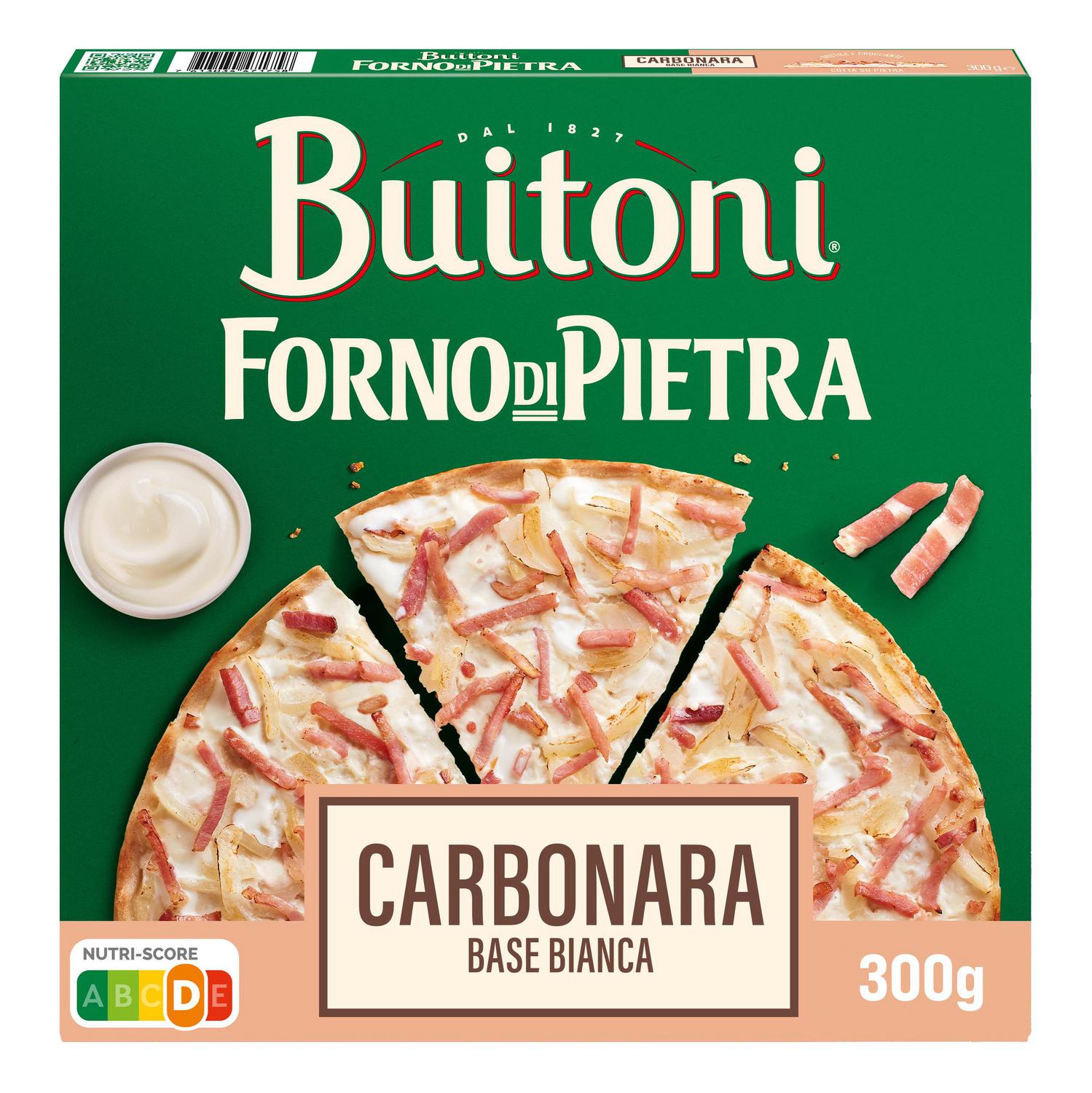 Pizza carbonara fina y crujiente Forno di Pietra Buitoni 300 g.