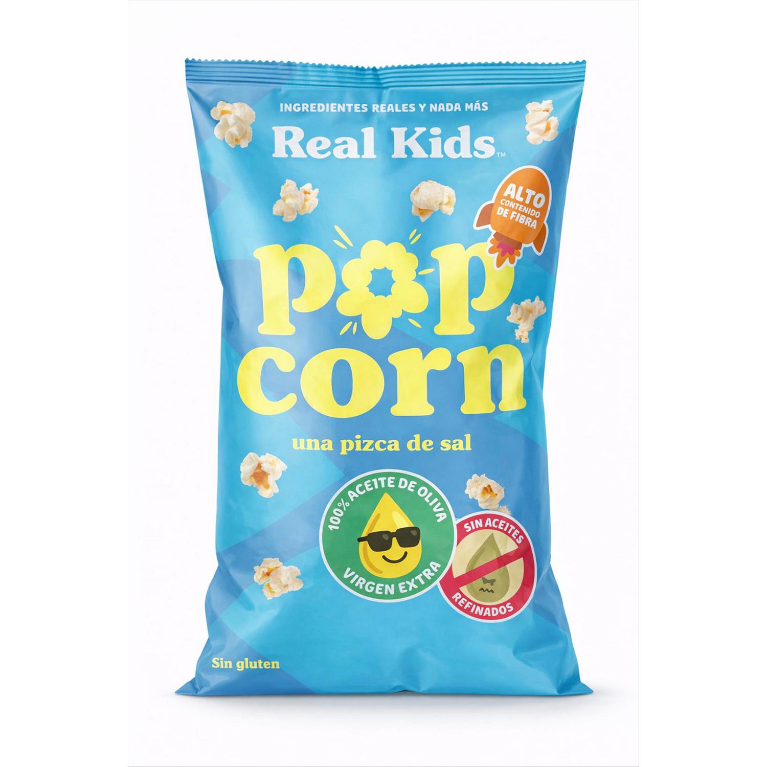 Palomitas al punto de sal Real Kids sin gluten 50 g.
