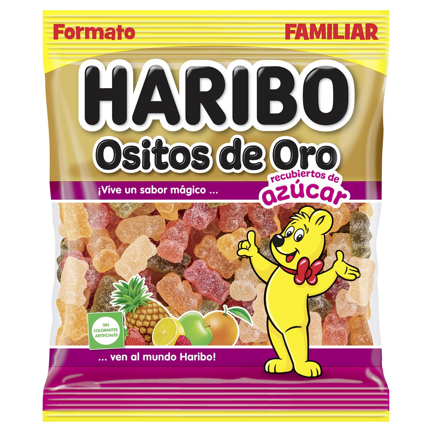 Caramelos de goma surtidos recubiertos de azúcar Ositos de Oro Haribo 200 g.