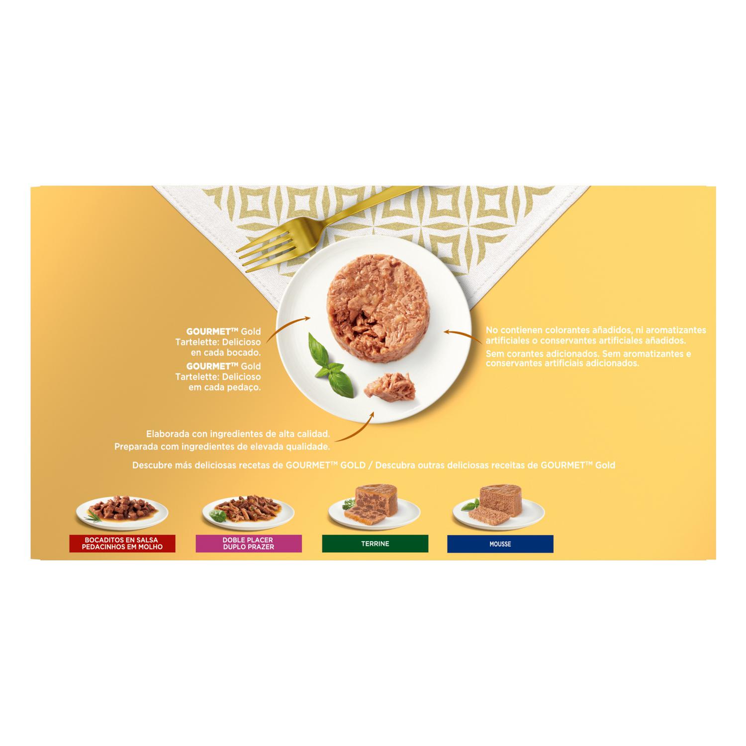 Comida húmeda para gato Purina Gourmet Gold Tartelette 48x85 g.