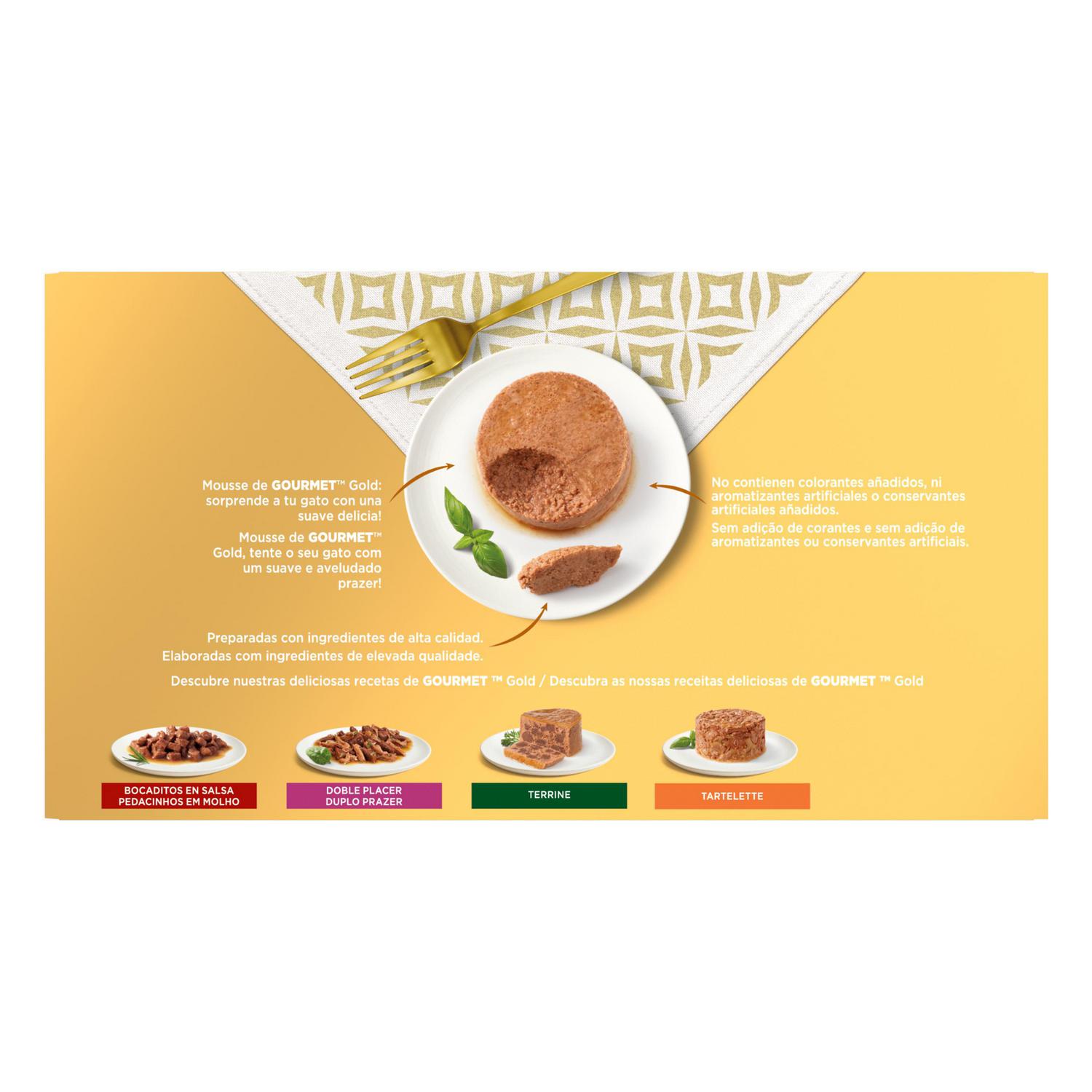 Comida húmeda para gato Purina Gourmet Gold Mousse 48x85 g.