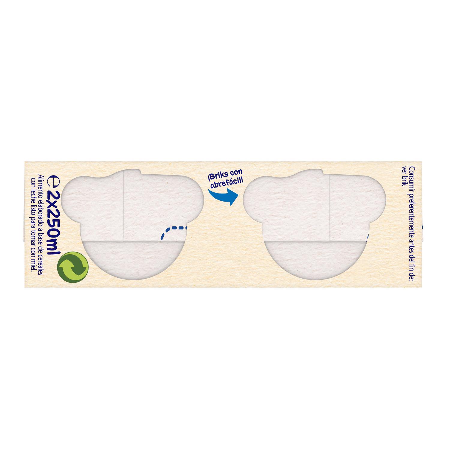 Papilla infantil desde 6 meses con miel Nestlé Pijama pack de 2 unidades de 250 ml.