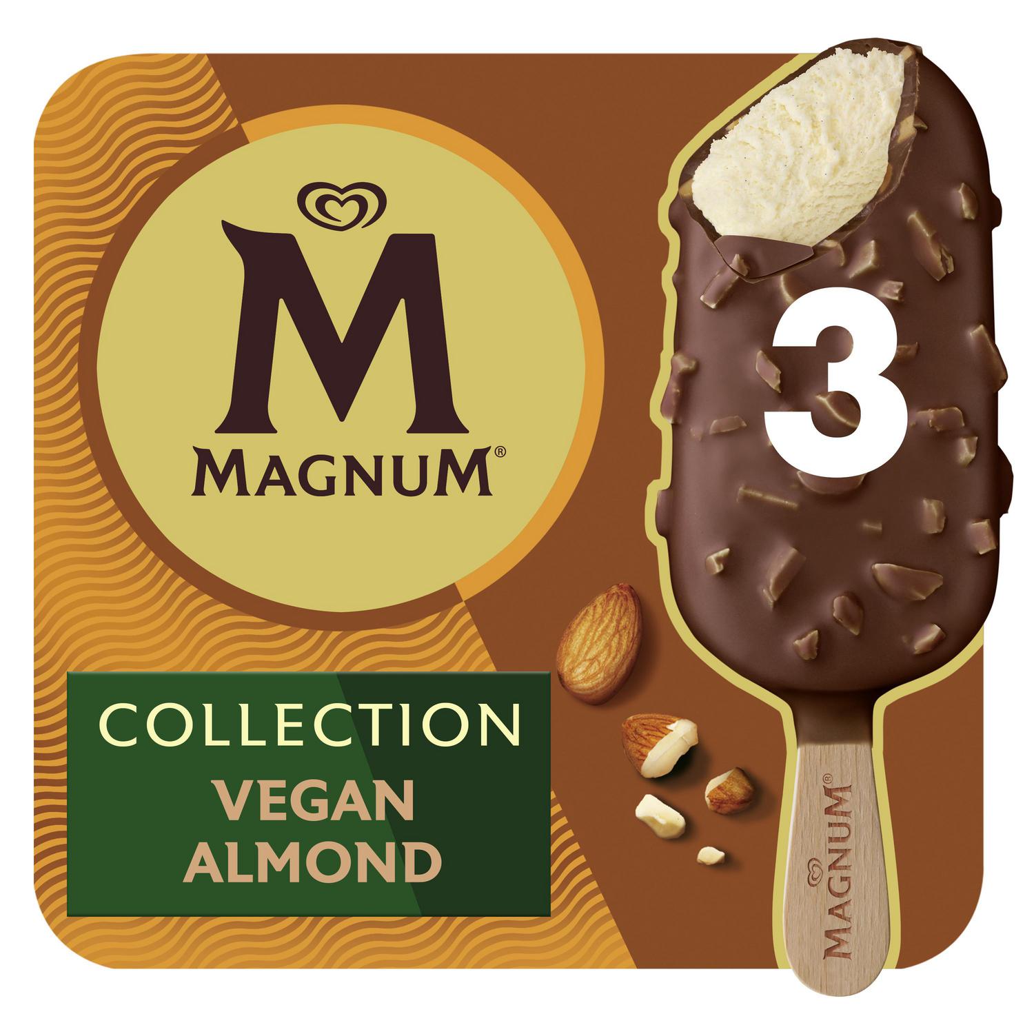 Helado bombón de almendras vegano Magnum sin gluten 3 uds.