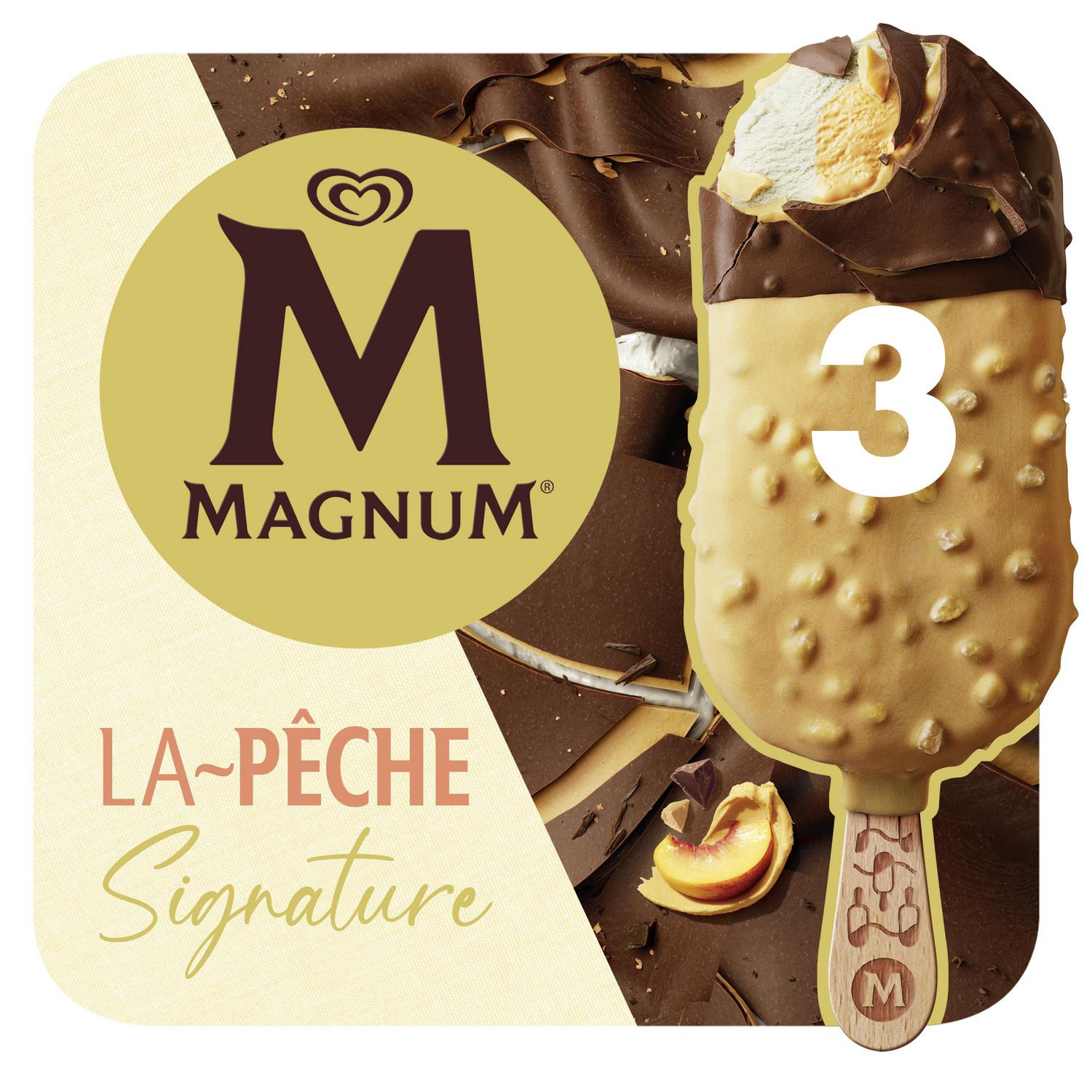 Helado bombón peach signature Magnum 3 uds