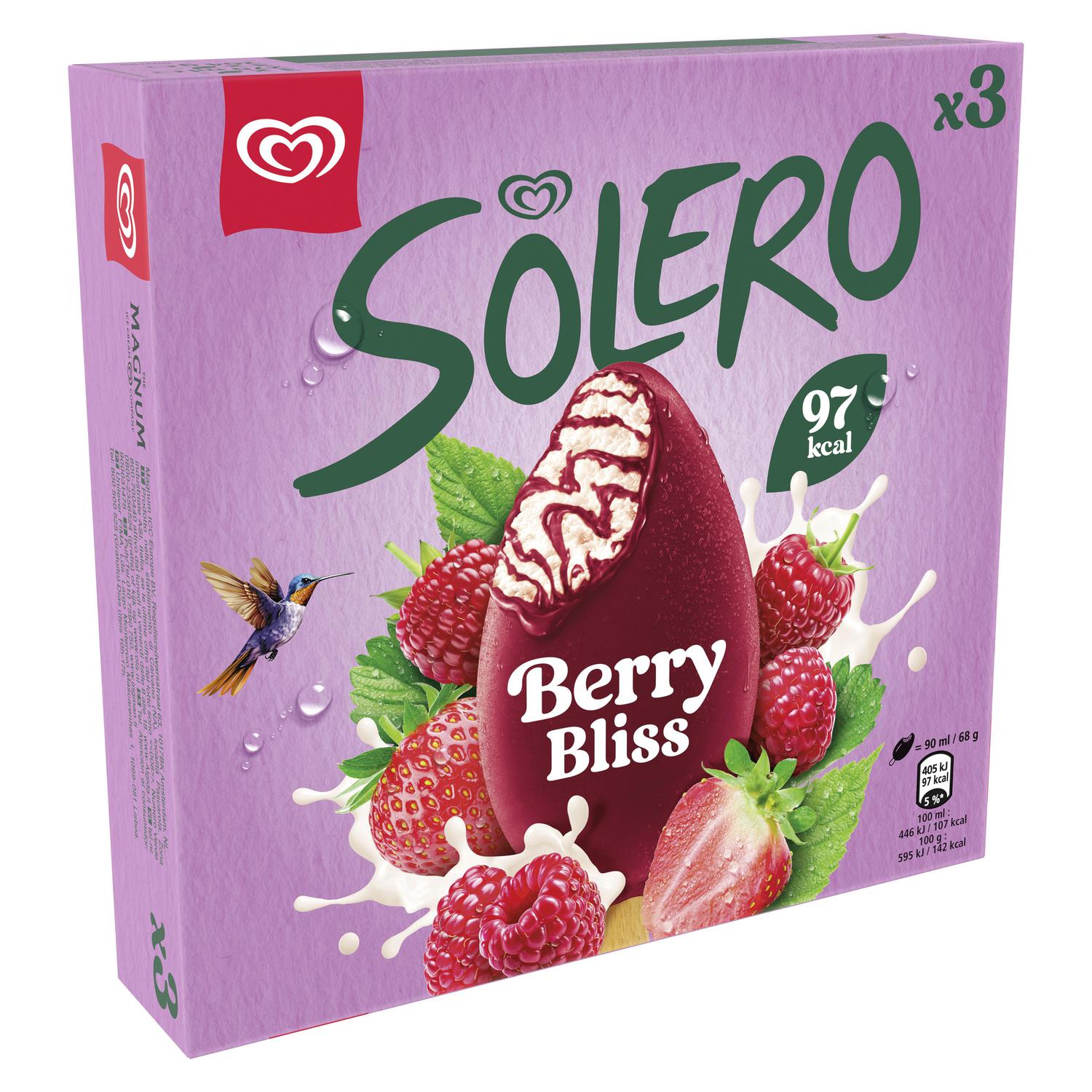 Helado bombón berry bliss Solero Frigo 3 ud.