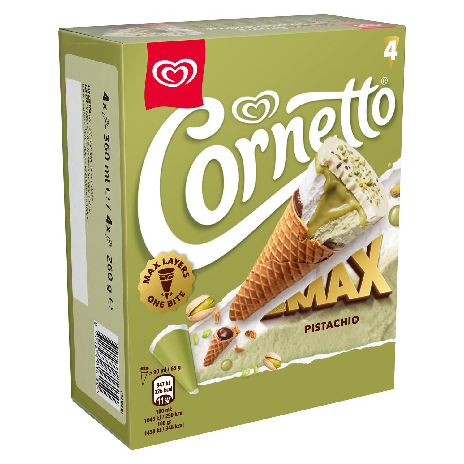 Helado Cono de pistacho Cornetto 4 ud.