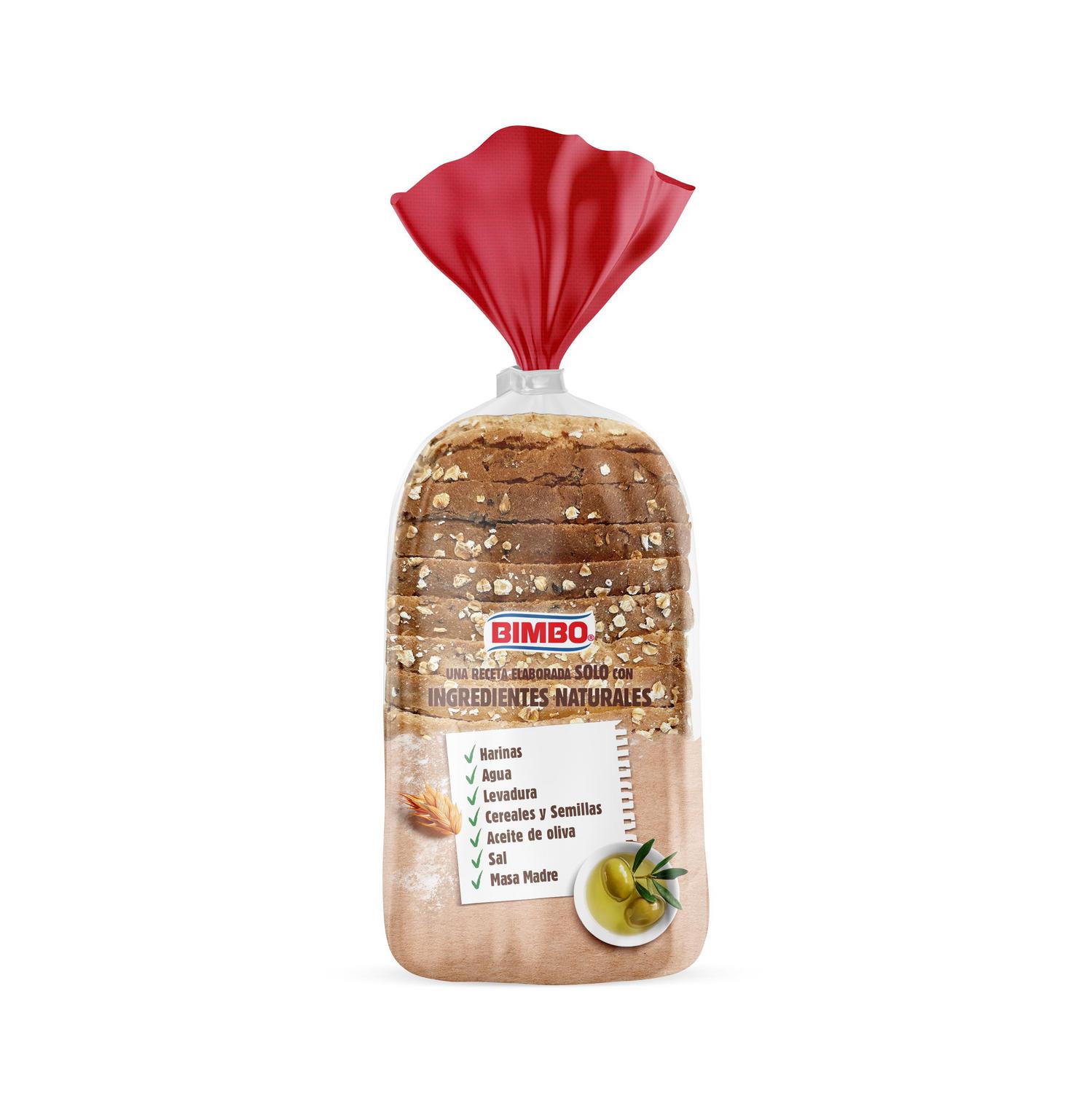 Pan de molde natural 100% cereales y semillas Bimbo sin lactosa 460 g.
