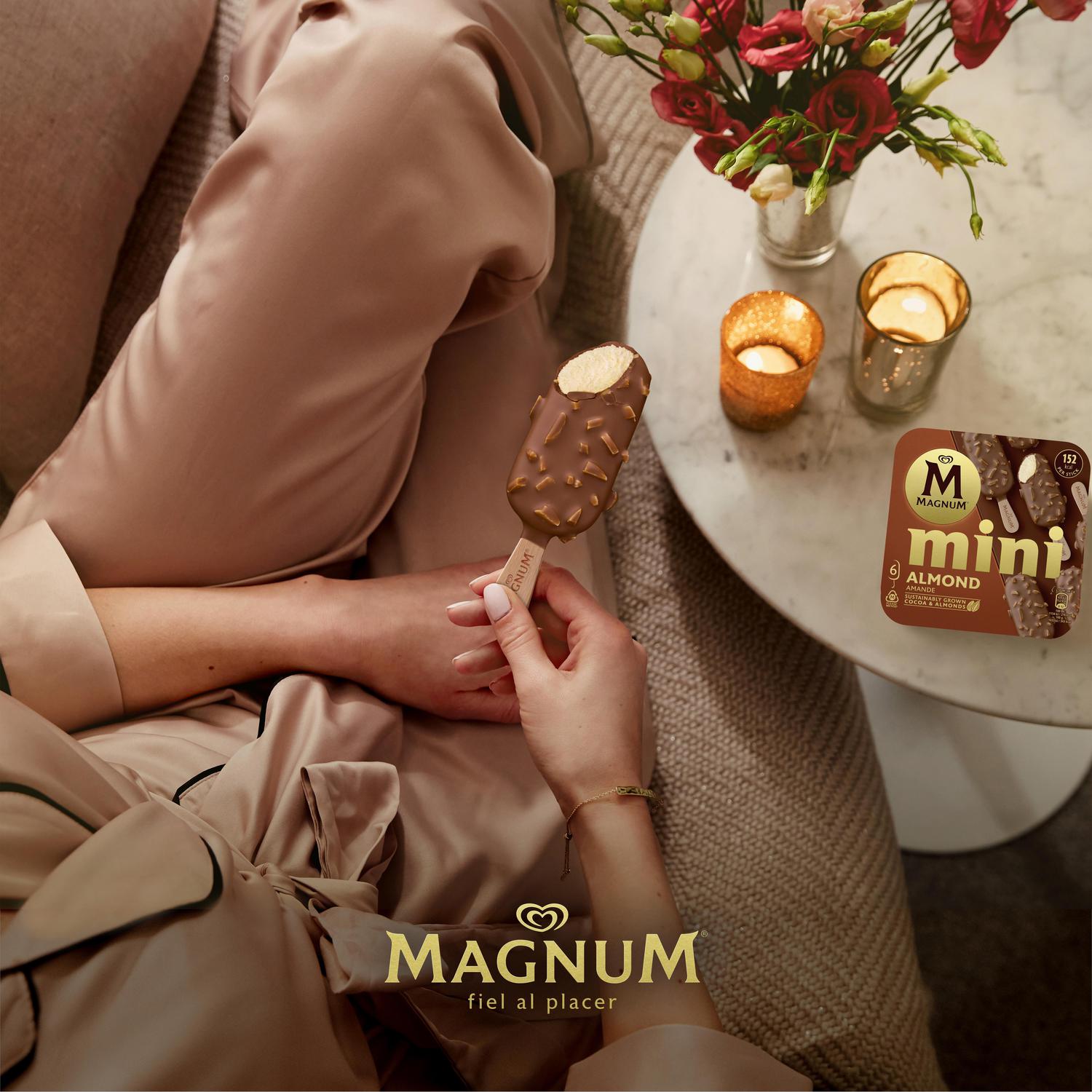 Bombón mini helado de vainilla Almond Magnum sin gluten 6 ud.