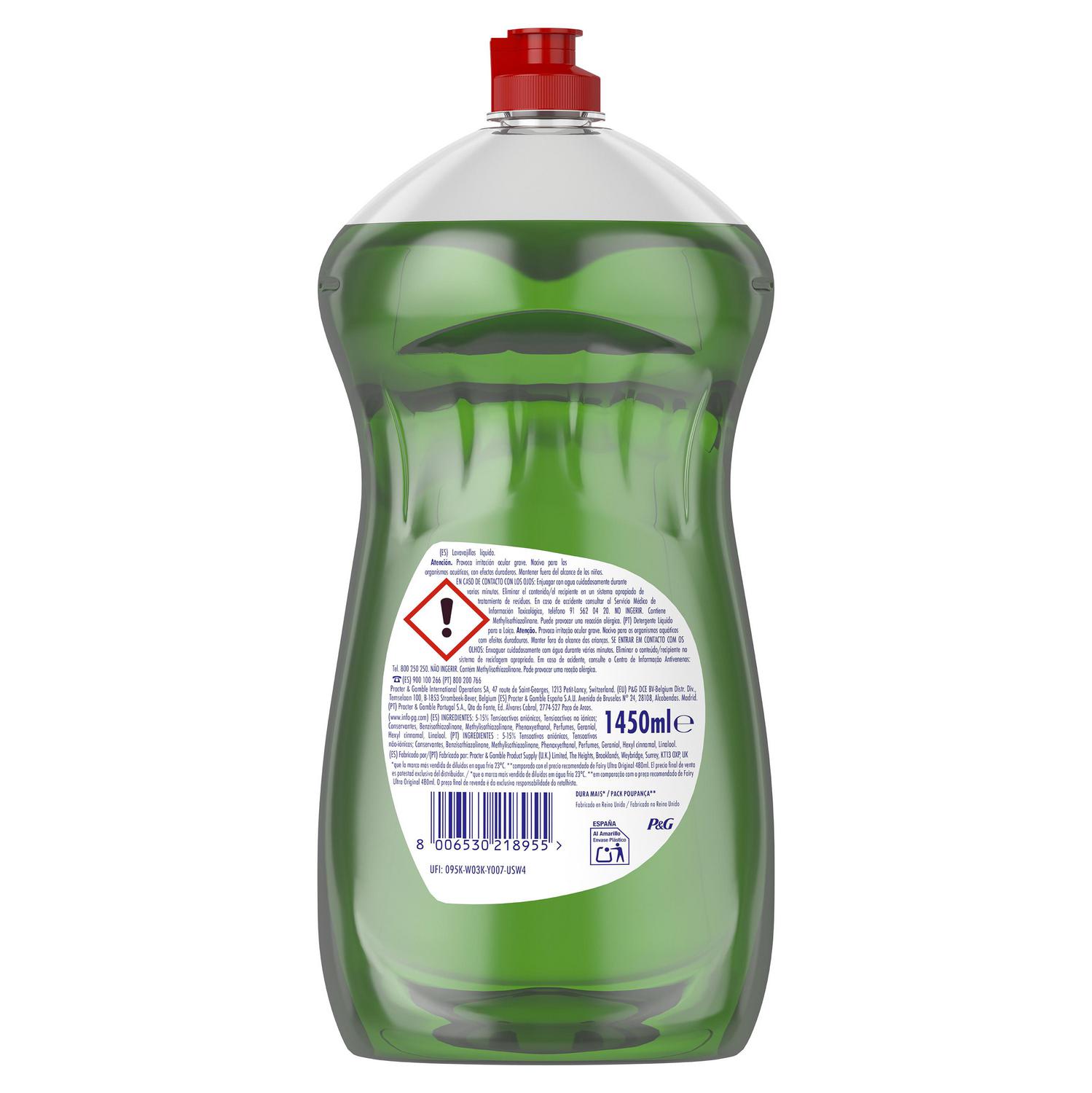 Lavavajillas a mano ultra original Fairy 1450 ml.