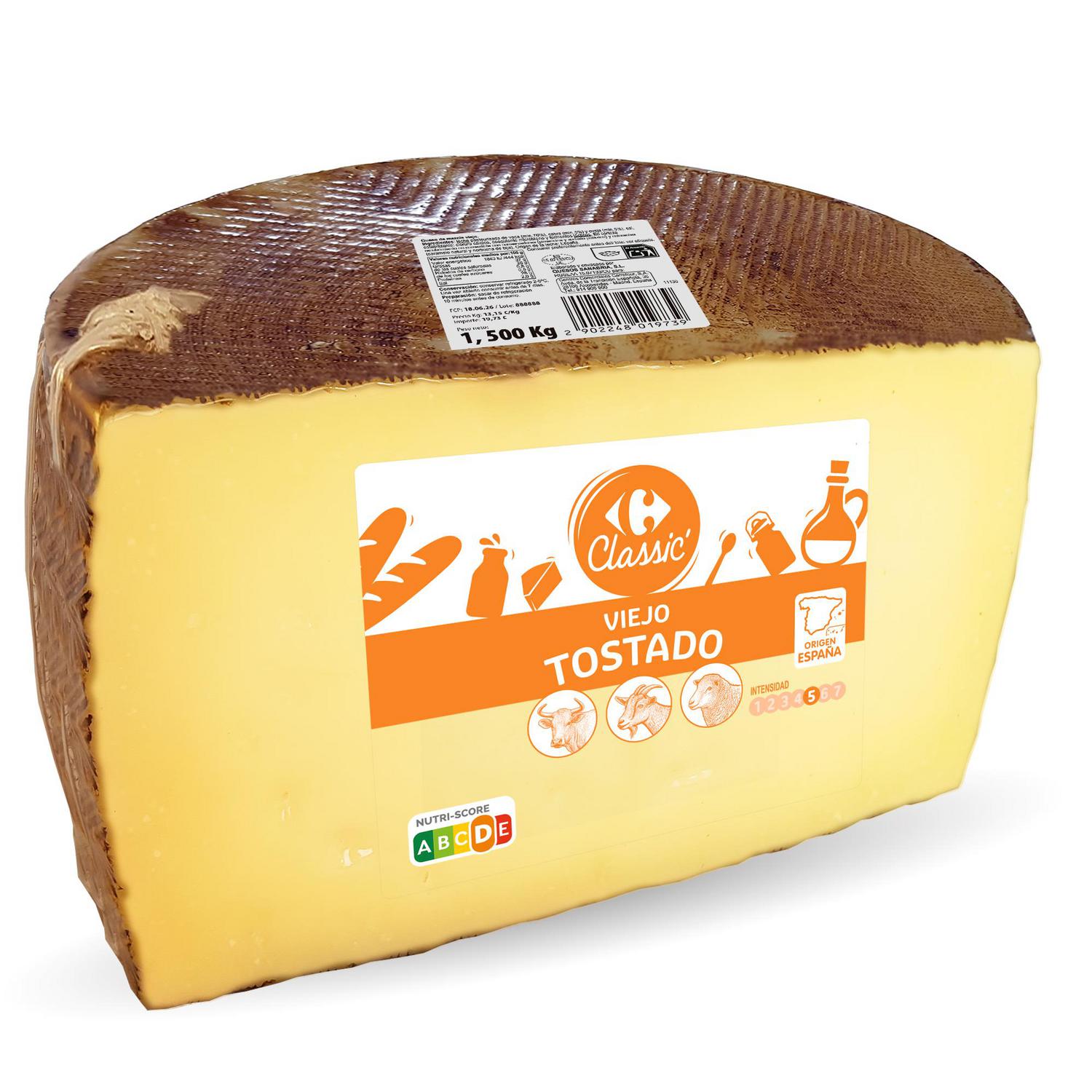 Queso mezcla viejo tostado Carrefour Classic 1500 g aprox