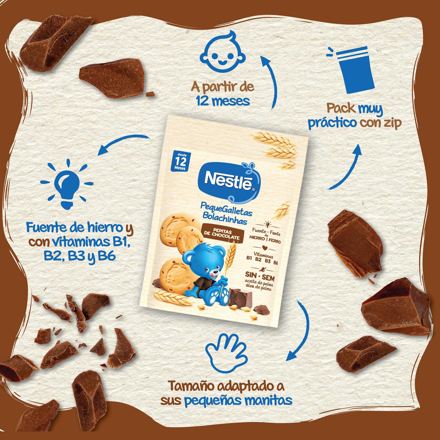 Galletas con pepitas de chocolate desde 12 meses PequeGalletas Nestlé 150 g.