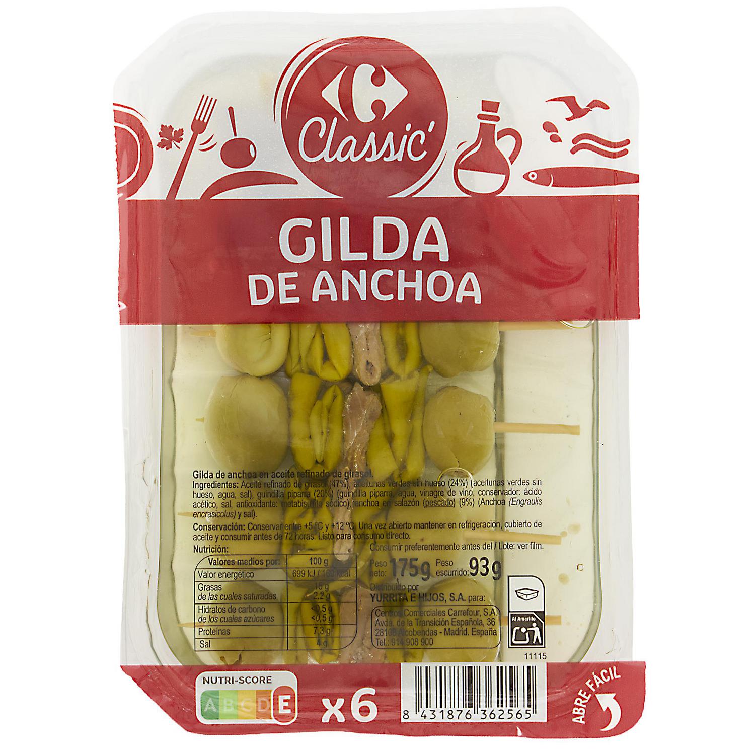Gilda de anchoa Classic Carrefour 6 ud.