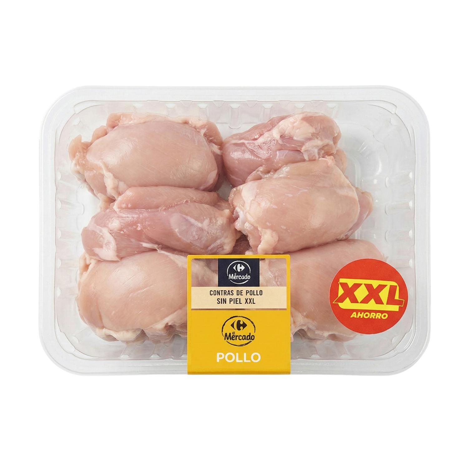 Contramuslos de pollo sin piel XXL El Mercado 1,7 kg aprox