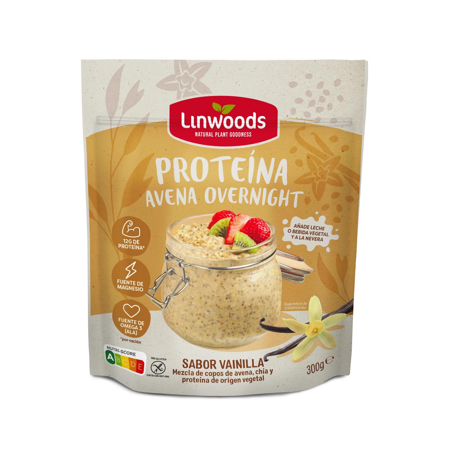 Avena con chía altos en proteína Lindwoods sin gluten doy pack 300 g.