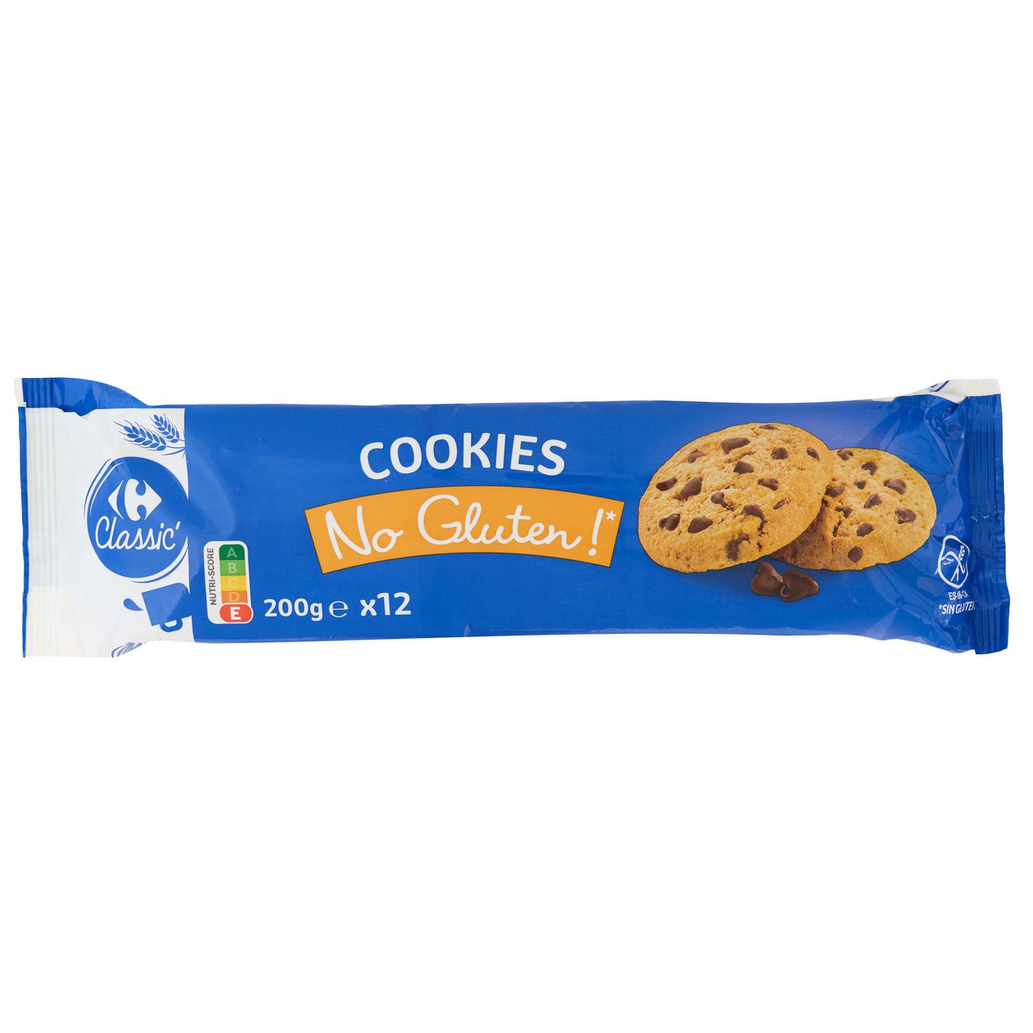 Cookies con pepitas de chocolate Carrefour Classic sin gluten 200 g.