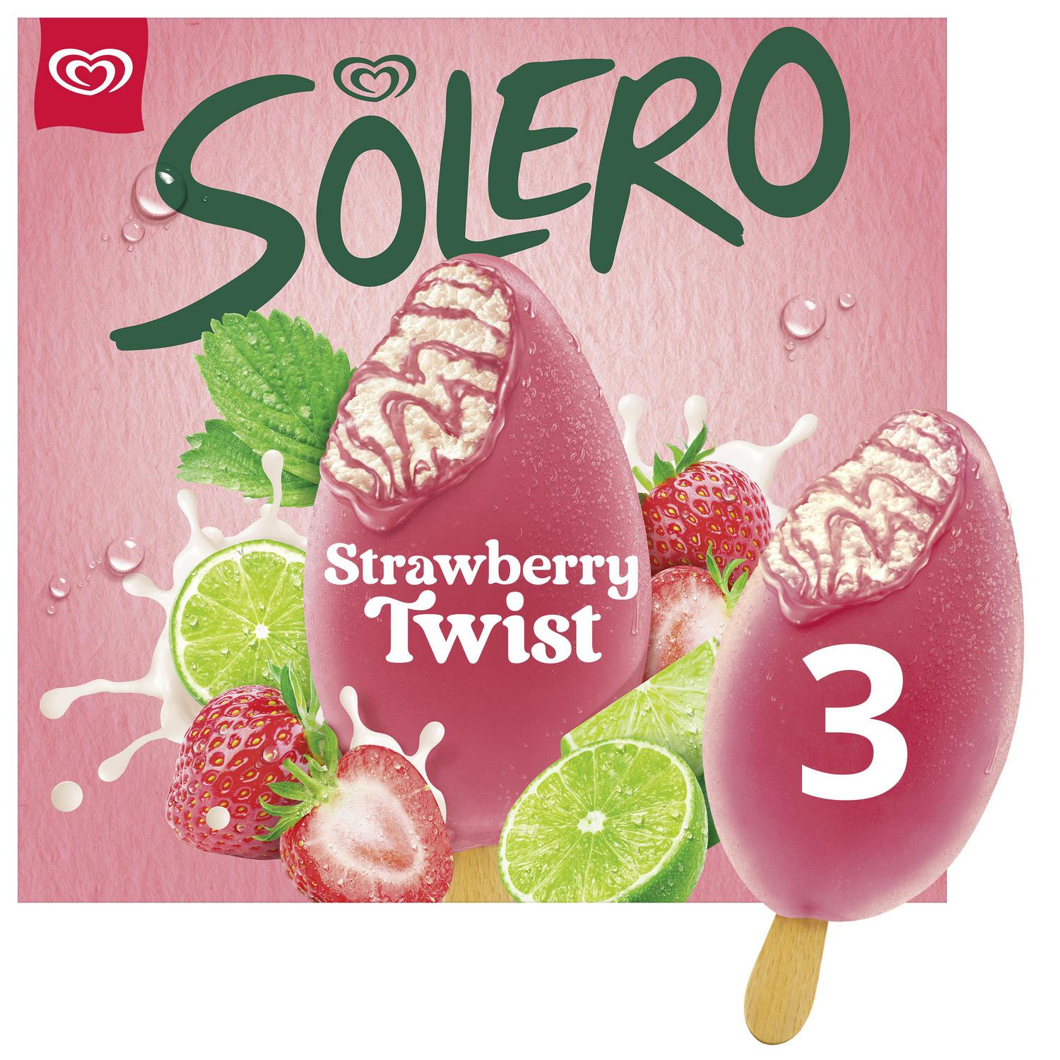 Helado bombón de fresa y lima Solero sin gluten 3 uds.