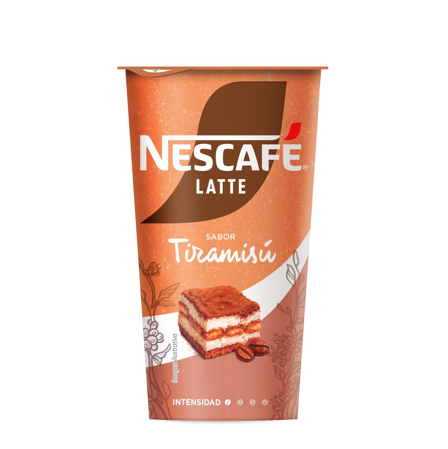 Bebida láctea con café y cacao sabor a tiramisú Nescafé Latte sin gluten 205 ml.