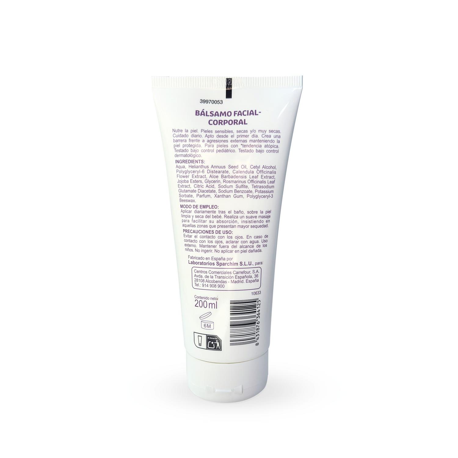 Bálsamo facial y corporal atopic My Carrefour Baby 200 ml.