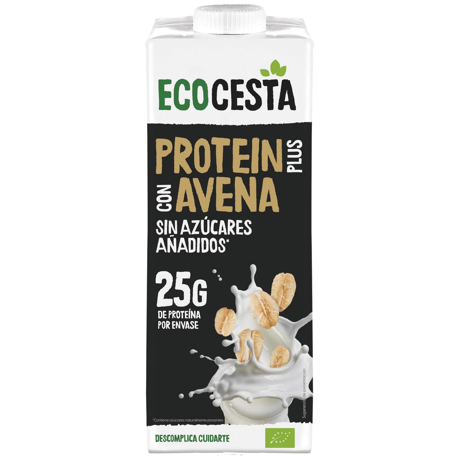 Bebida vegetal proteína avena ecológica Tetra sin azúcar añadido brik 1 l.