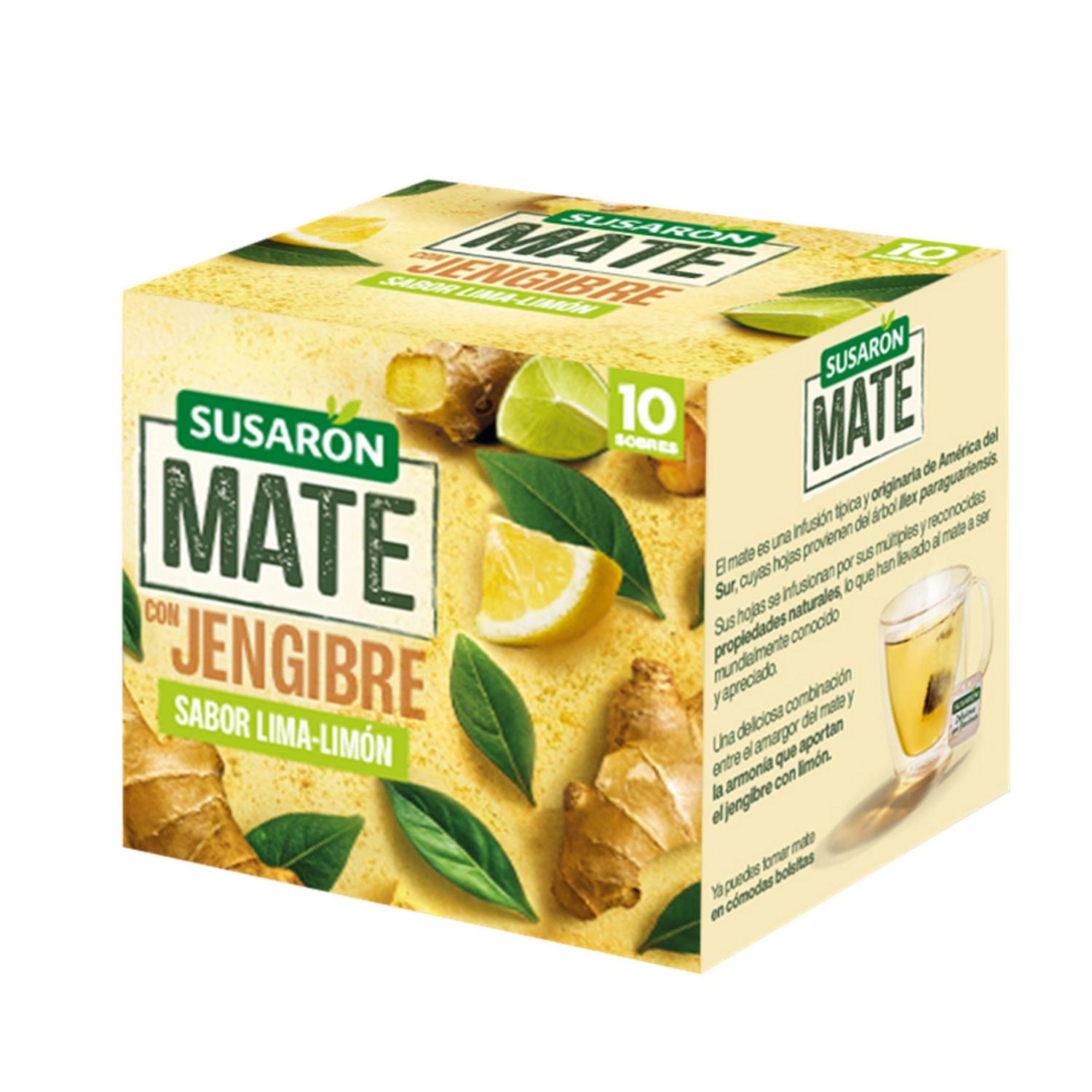 Infusión mate con jengibre sabor lima-limón Susarón 10 ud.