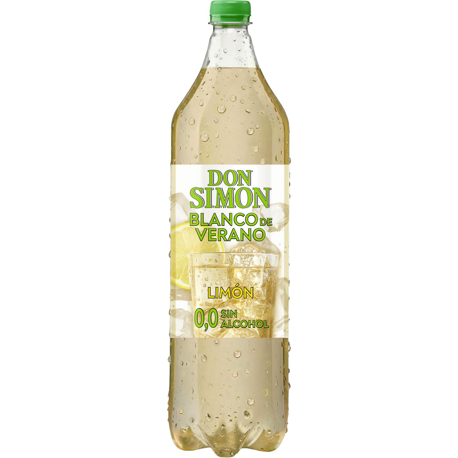 Blanco de verano Don Simon con limón sin alcohol botella 1,5 l.