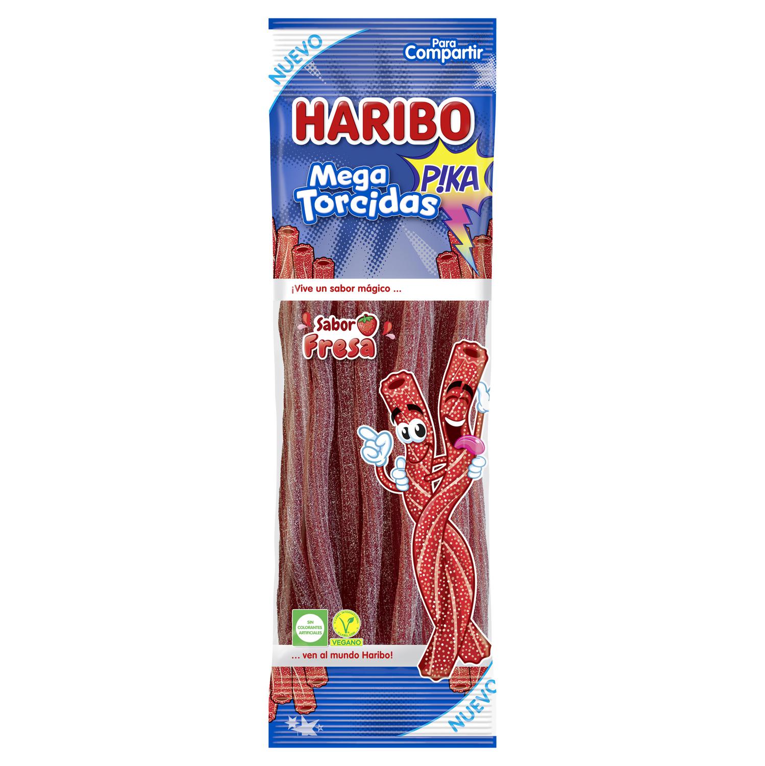Regalíz de goma sabor pika fresa Mega Torcidas Haribo 200 g.