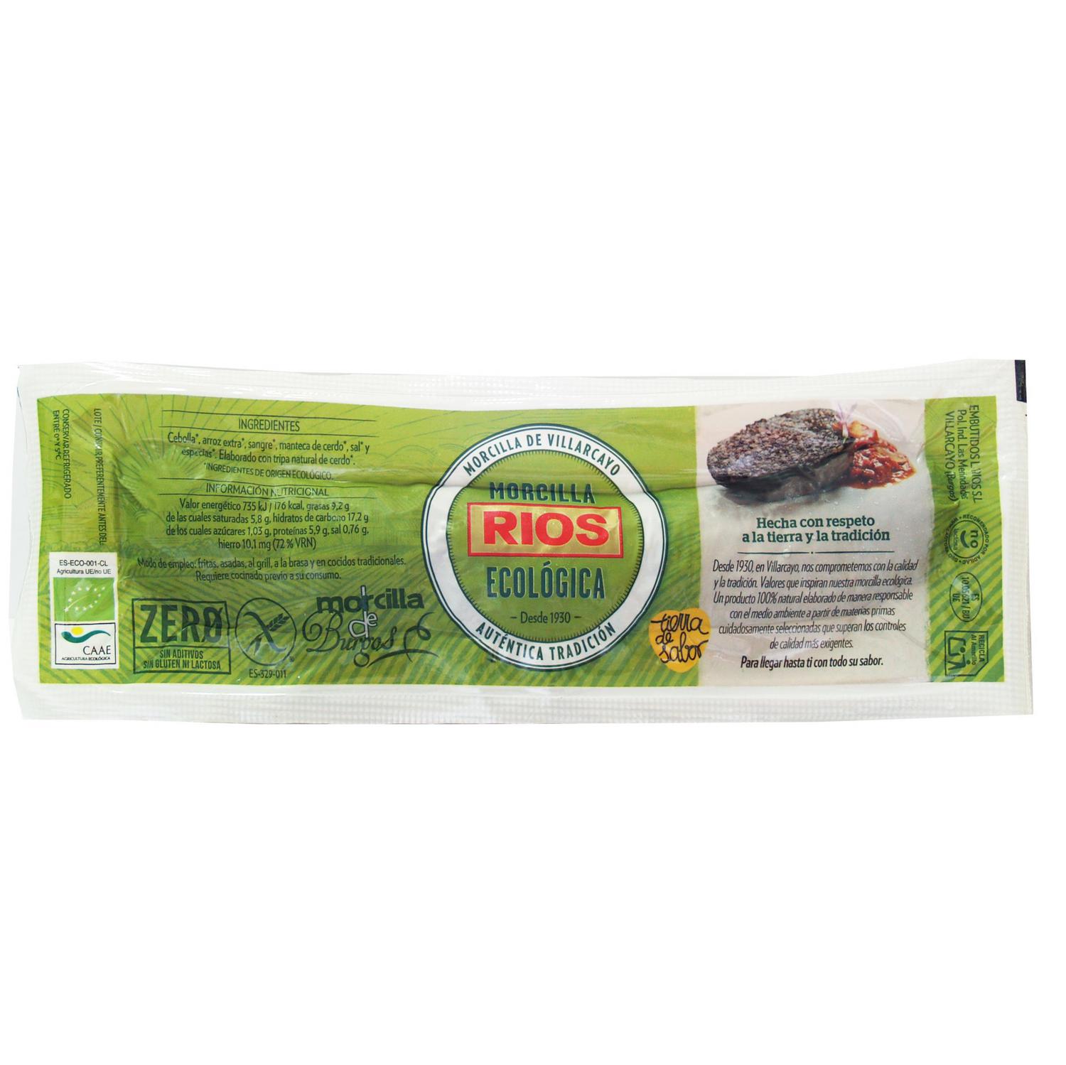 Morcilla de Burgos ecológica Rios 400 g aprox
