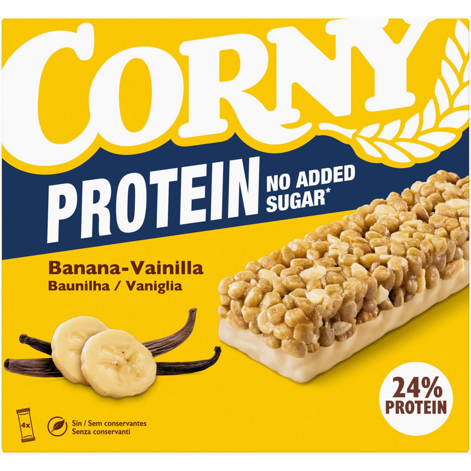 Barrita banana y vainilla 24% Protein Corny pack 4 unidades 25 g.
