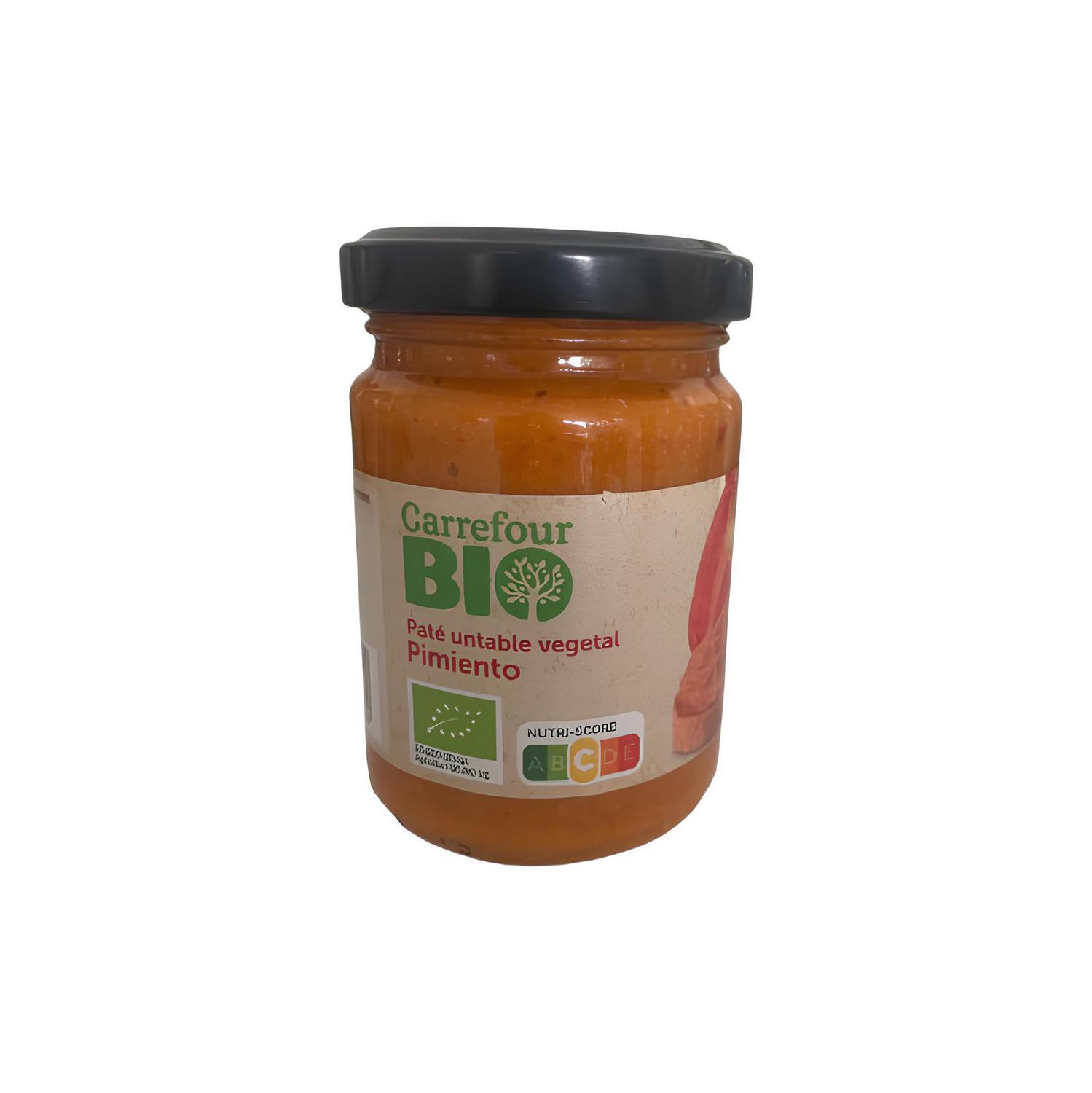 Paté untable vegetal de pimiento ecológico Carrefour Bio 145 g.