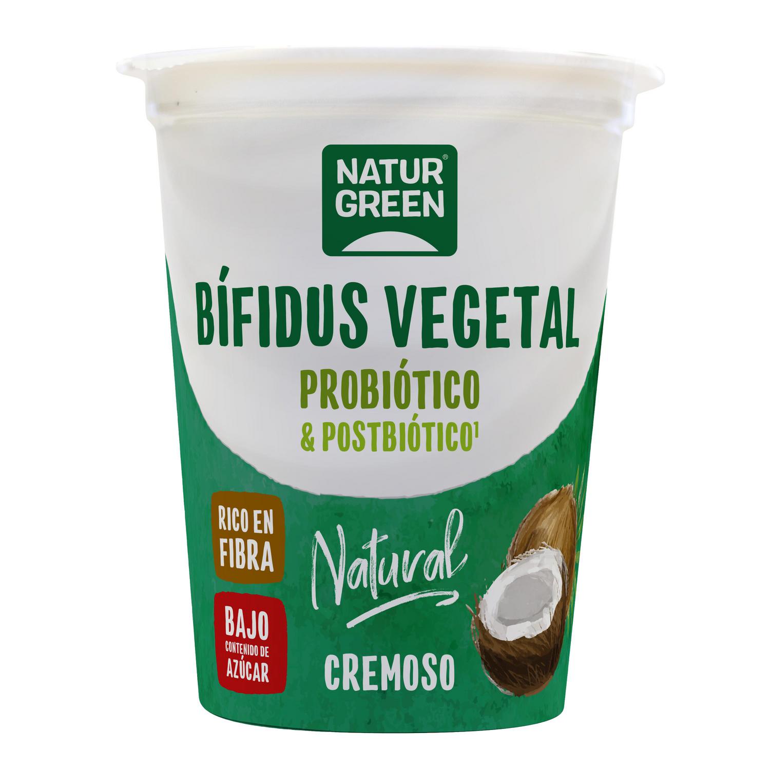 Bífidus natural vegetal sabor coco Naturgreen 370 g.