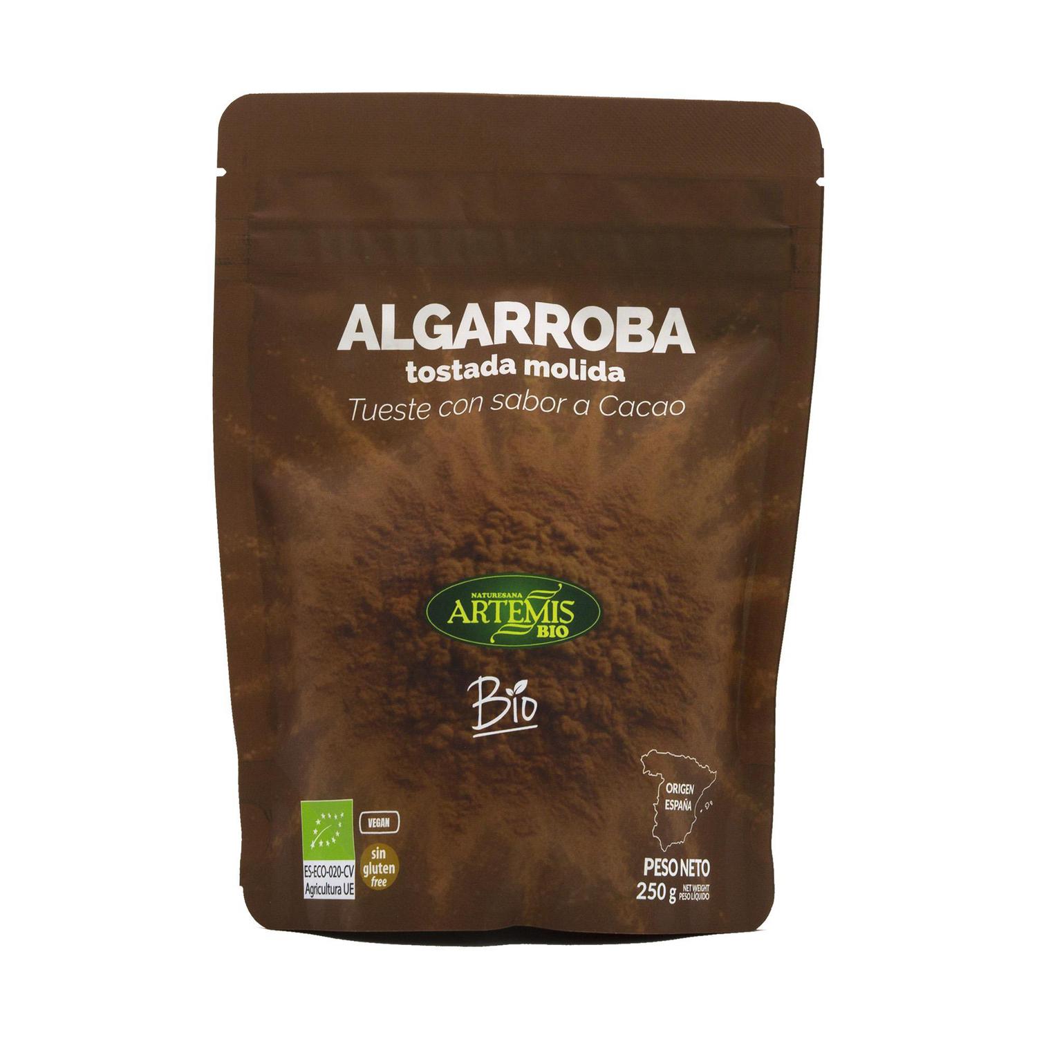 Algarroba tostada molida ecológica Artemis Bio sin gluten doy pack 250 g.
