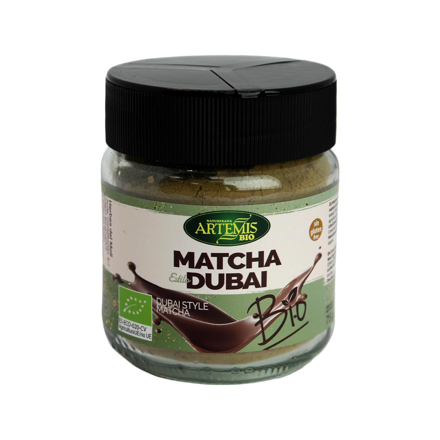 Té matcha estilo Dubai ecológico Artemis Bio sin gluten 75 g.