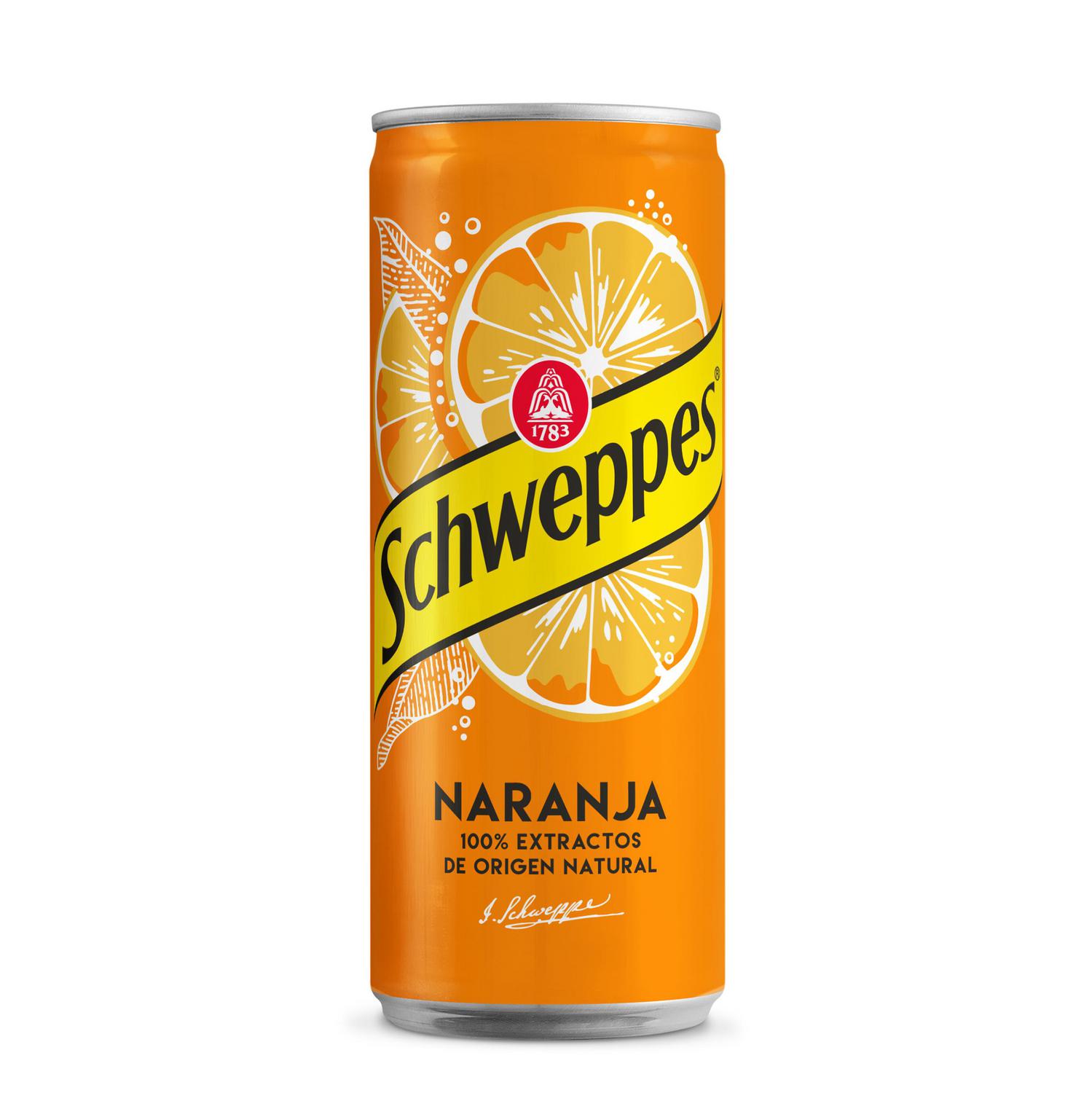 Schweppes de naranja lata 33 cl.