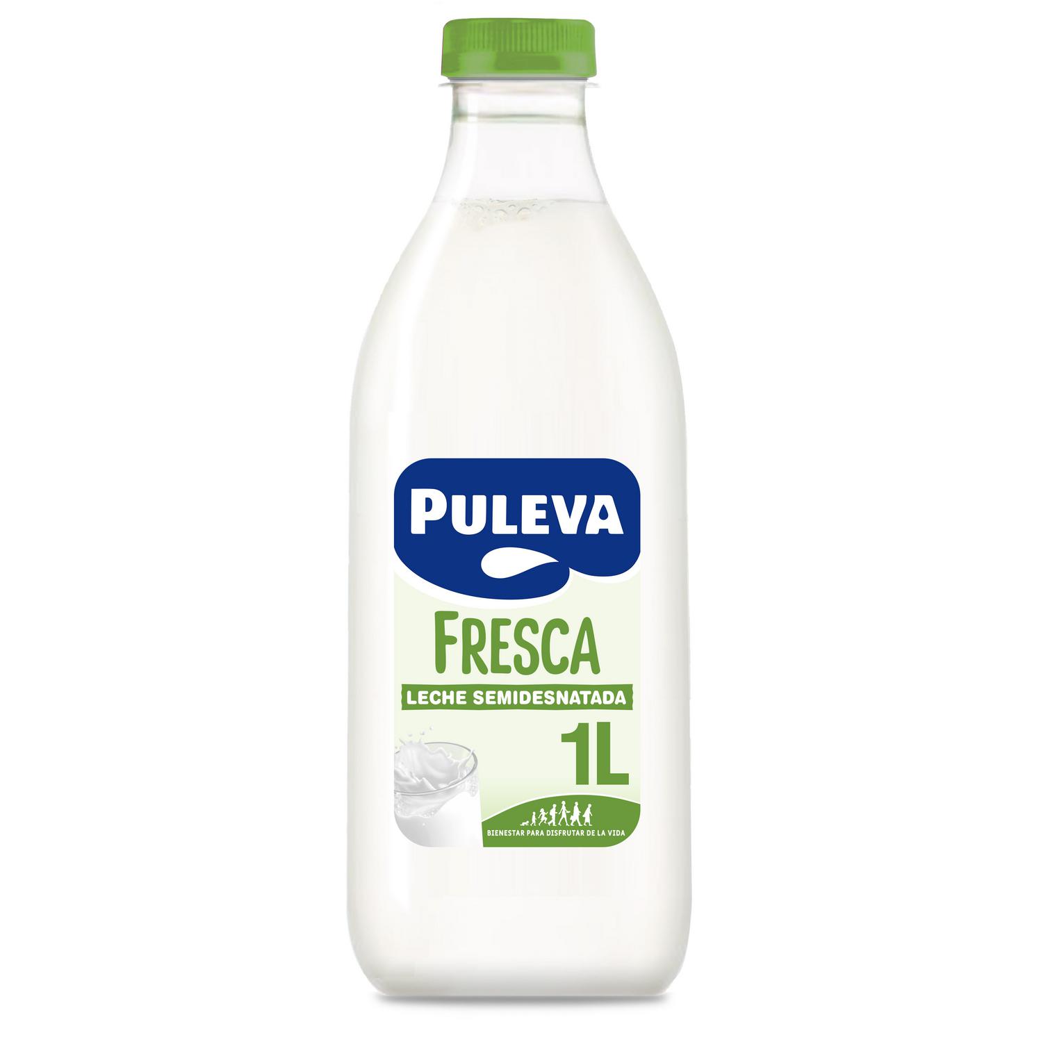 Leche semidesnatada fresca Puleva botella 1 l.