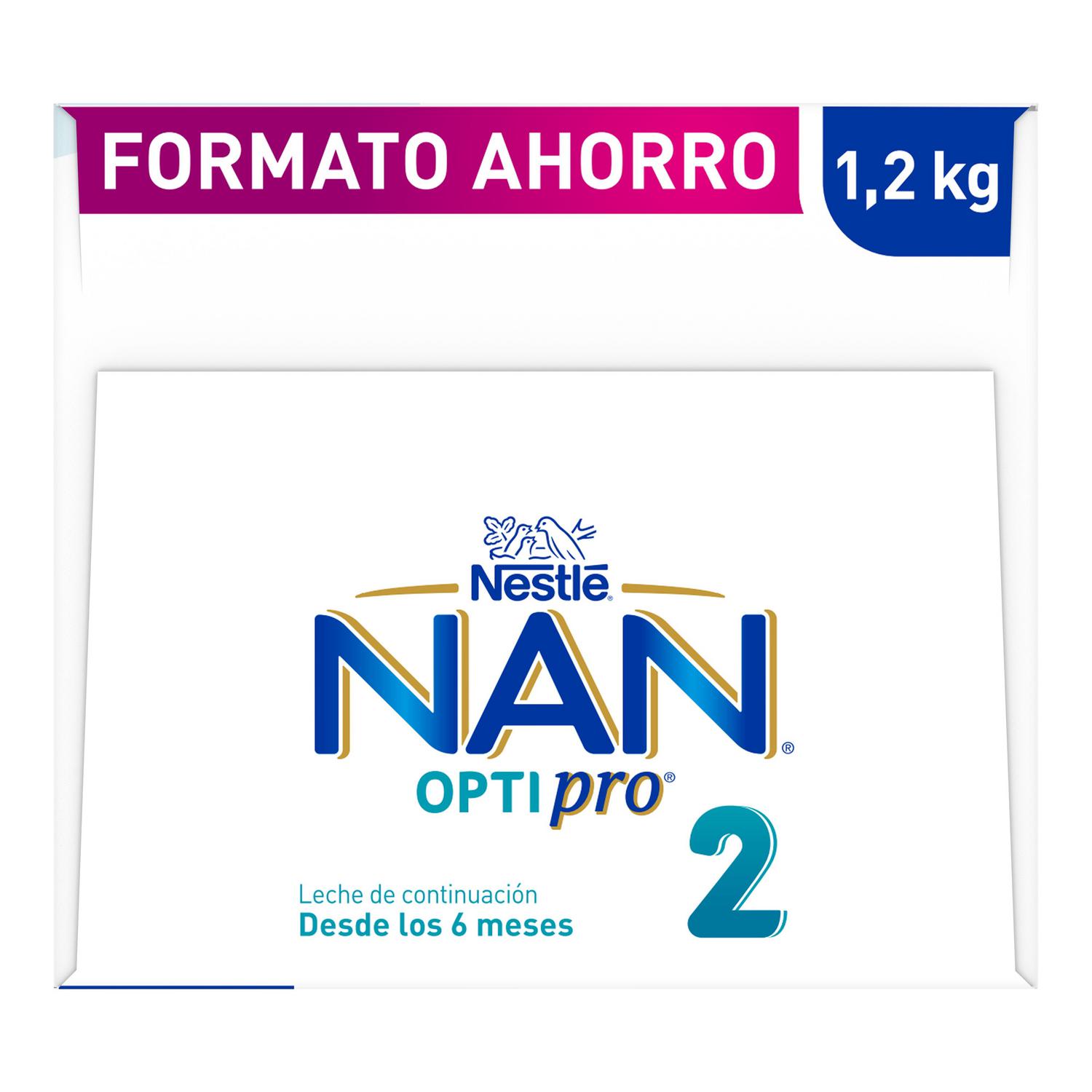 Leche infantil de continuación desde 6 meses en polvo Nestlé Nan Optipro 2 1200 g.