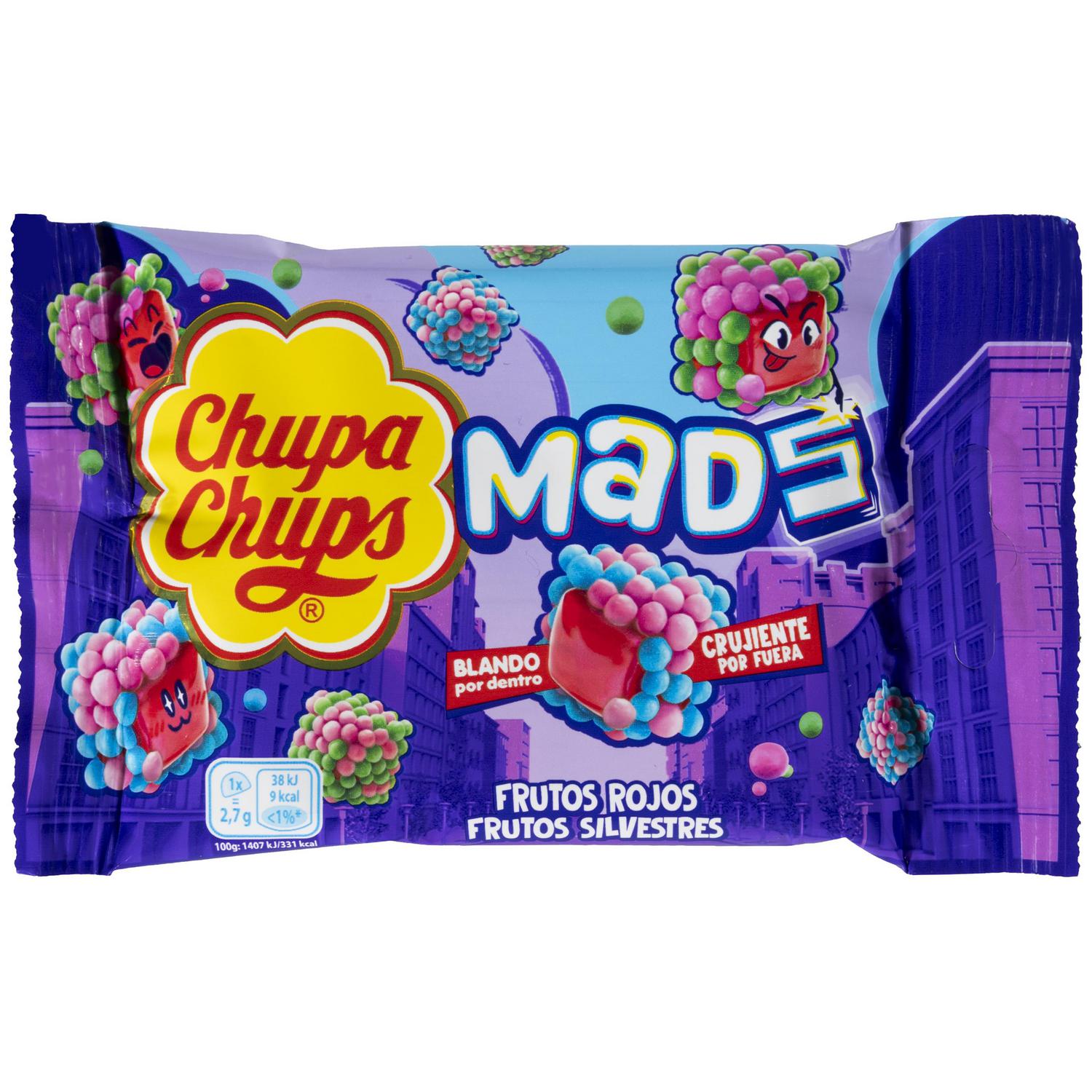 Caramelos de goma sabor frutos rojos Chupa Chups Mads 45 g.