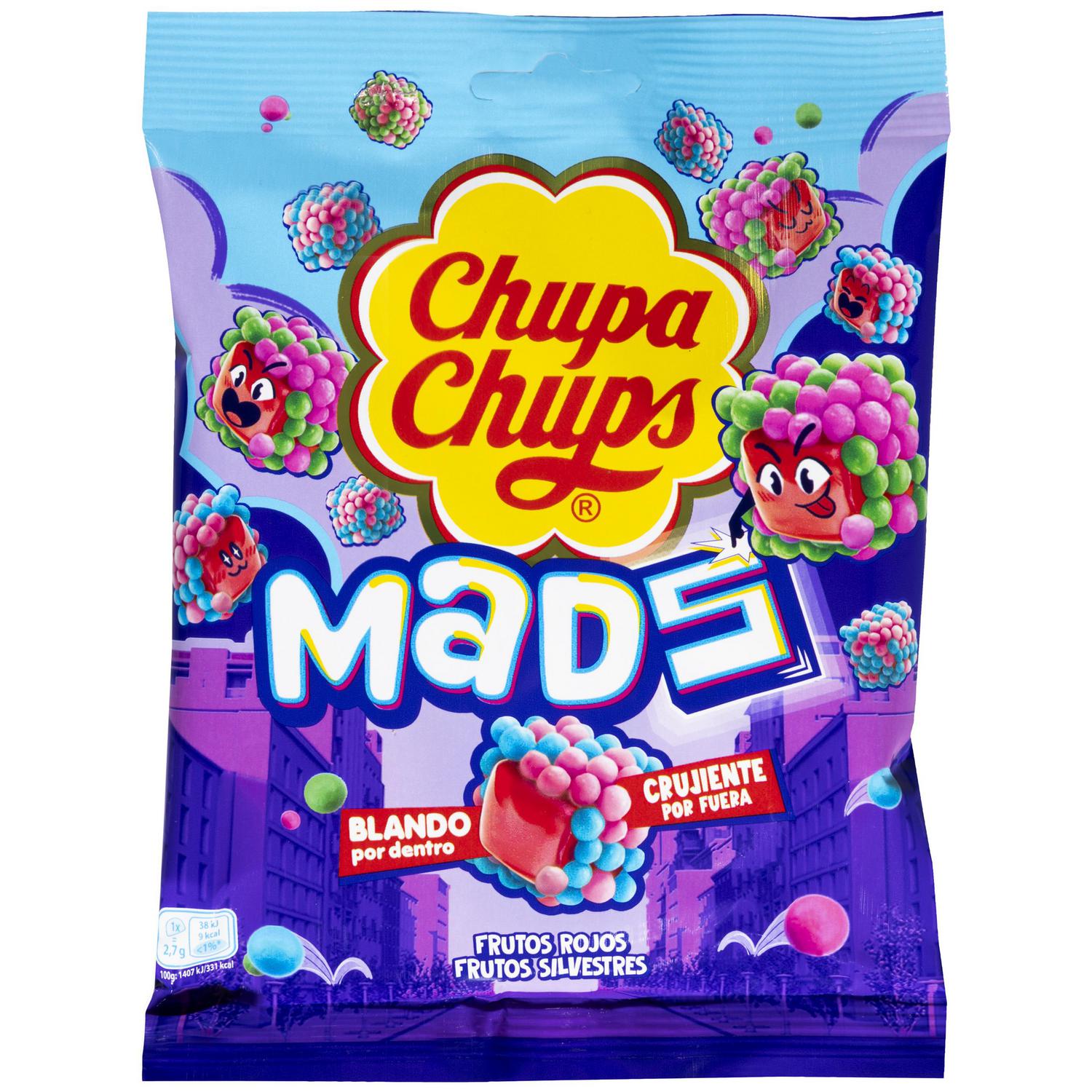 Caramelos de goma sabor frutos rojos Chupa Chups Mads Berries 115 g.