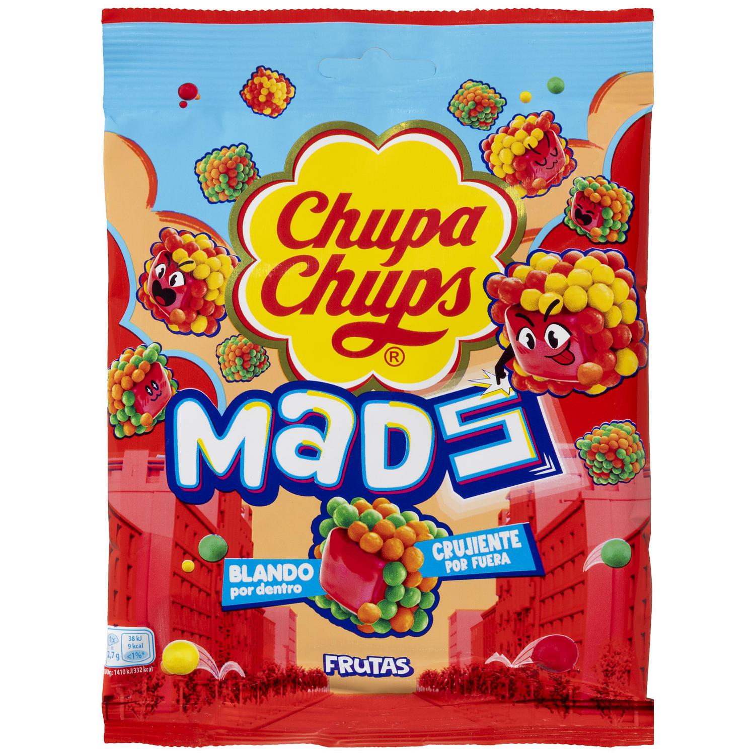 Caramelos de goma sabor frutas Chupa Chups Mads Fruits 115 g.