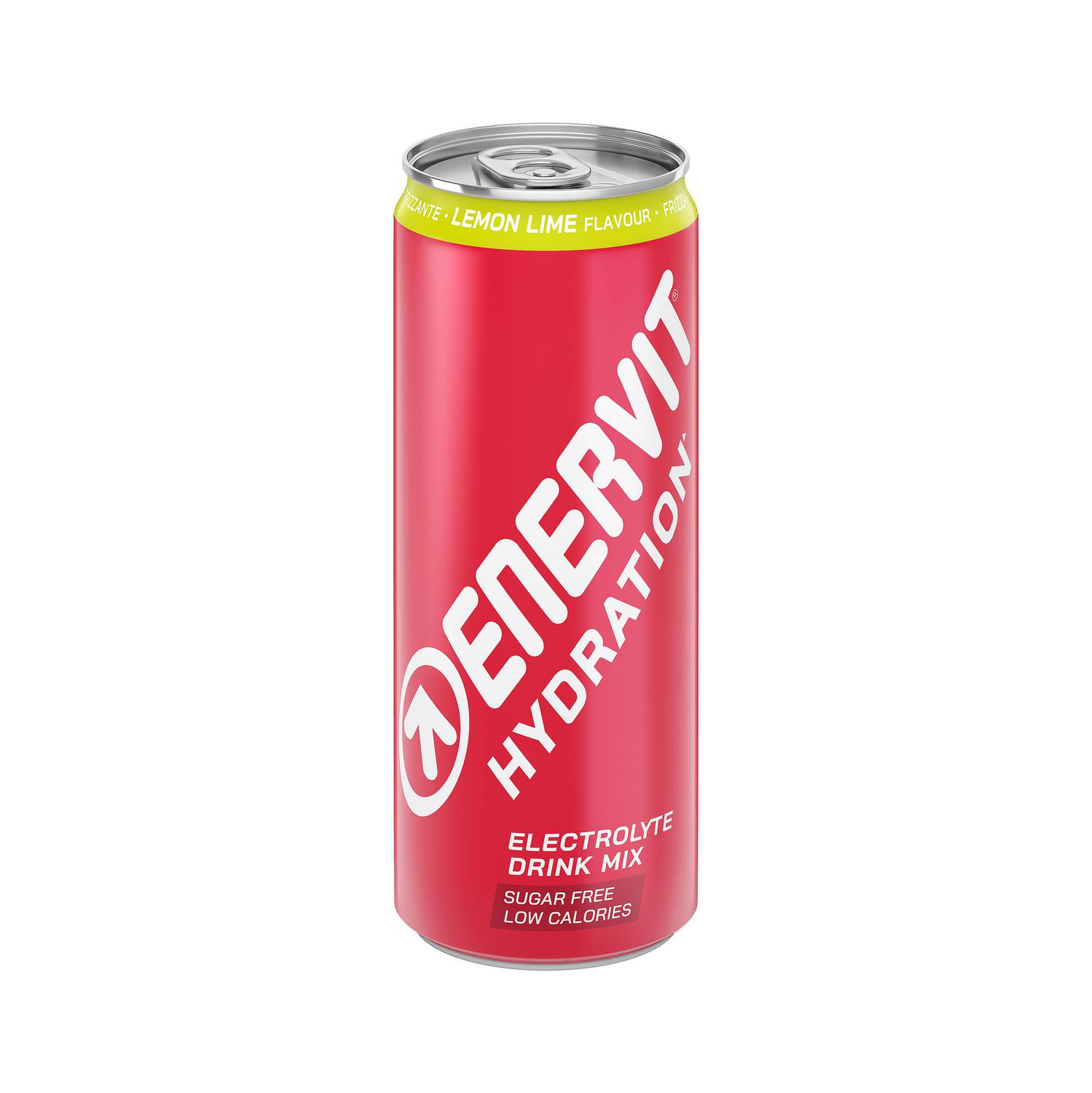 Bebida de electrolitos sabor lima limón Hidration Enervit sin azúcar lata 25 cl.