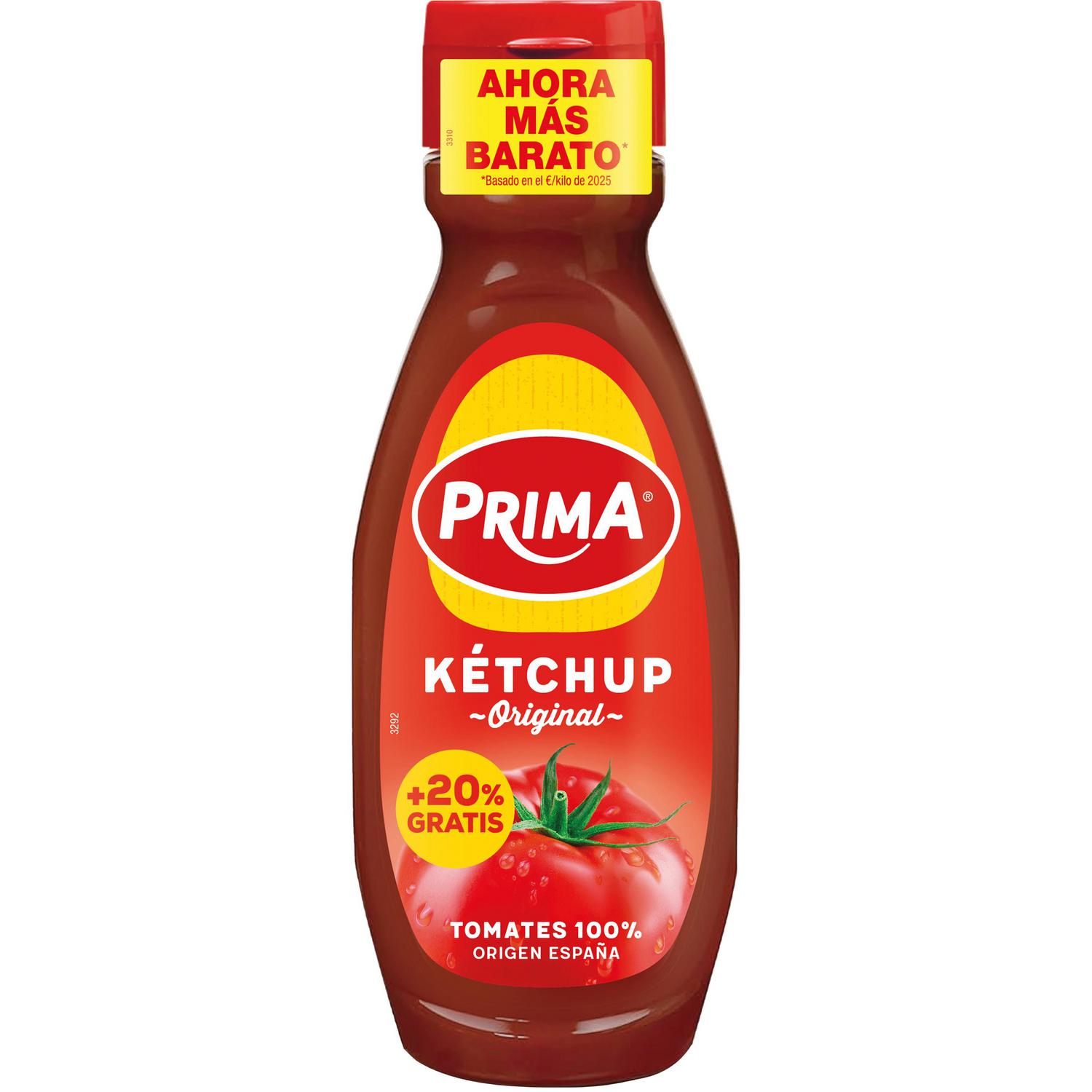 Kétchup original Prima sin gluten envase 445 g.