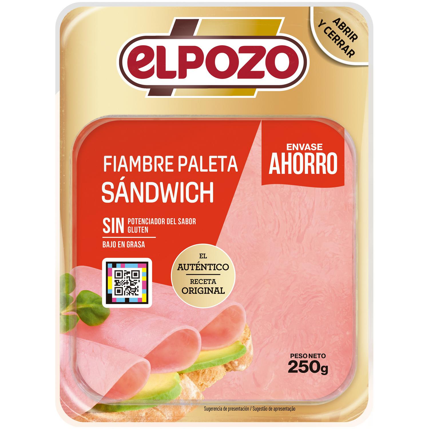 Fiambre de magro de cerdo en lonchas ElPozo sin gluten 250 g